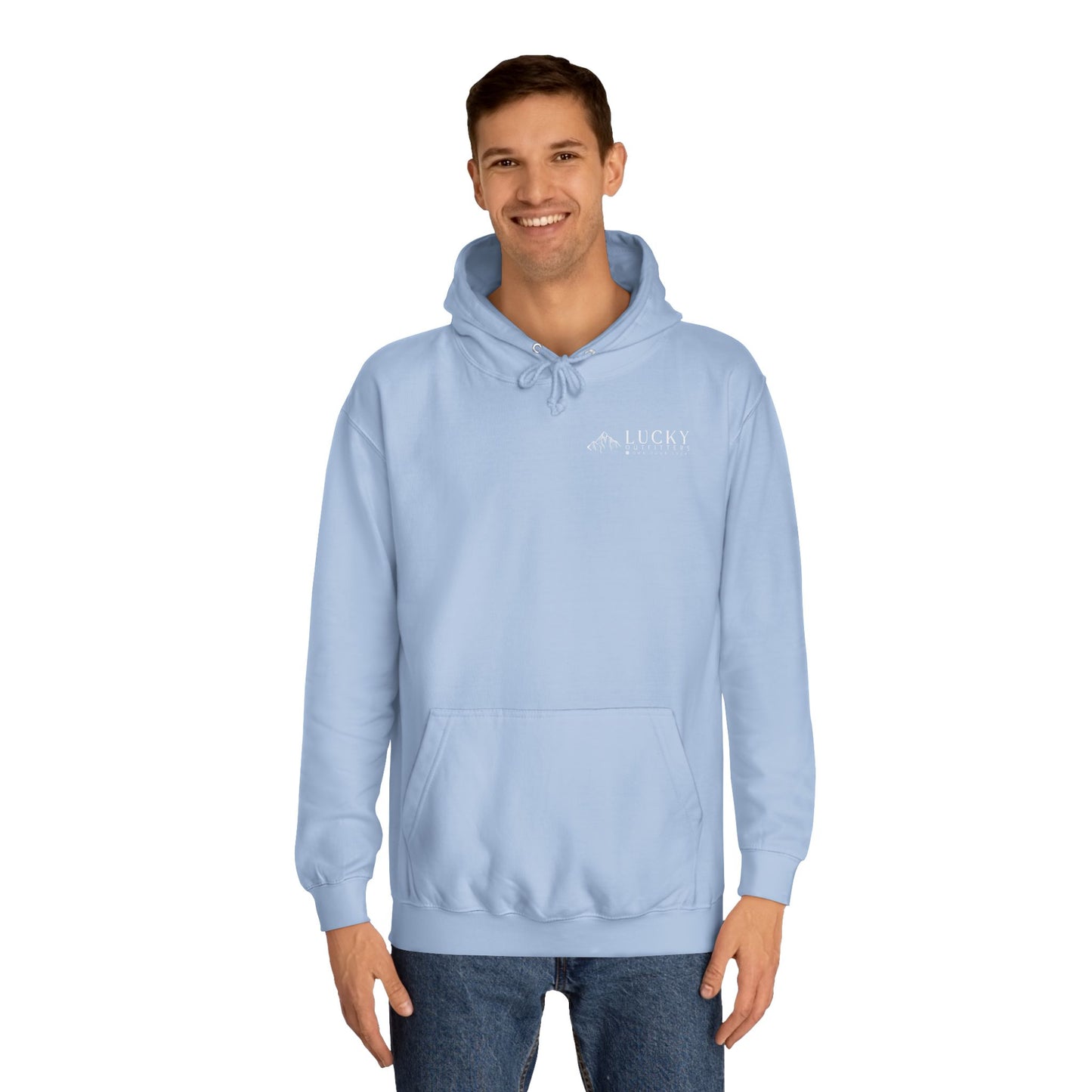 Men's Lucky Mountain Hoodie — Minimal Outdoor Graphic Pullover
