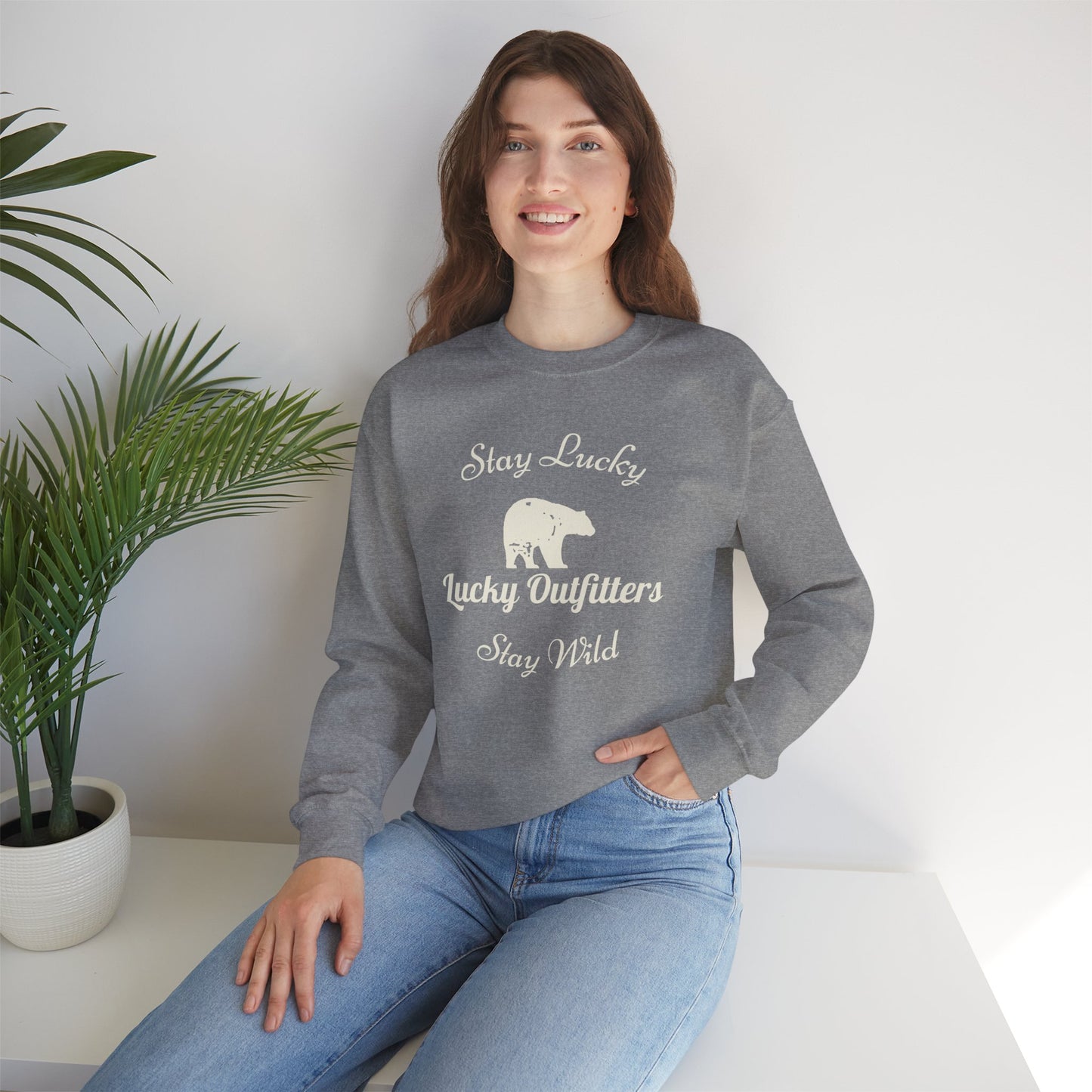 Stay Lucky Stay Wild Bear Unisex Sweatshirt — Lucky Outfitters / Crewneck