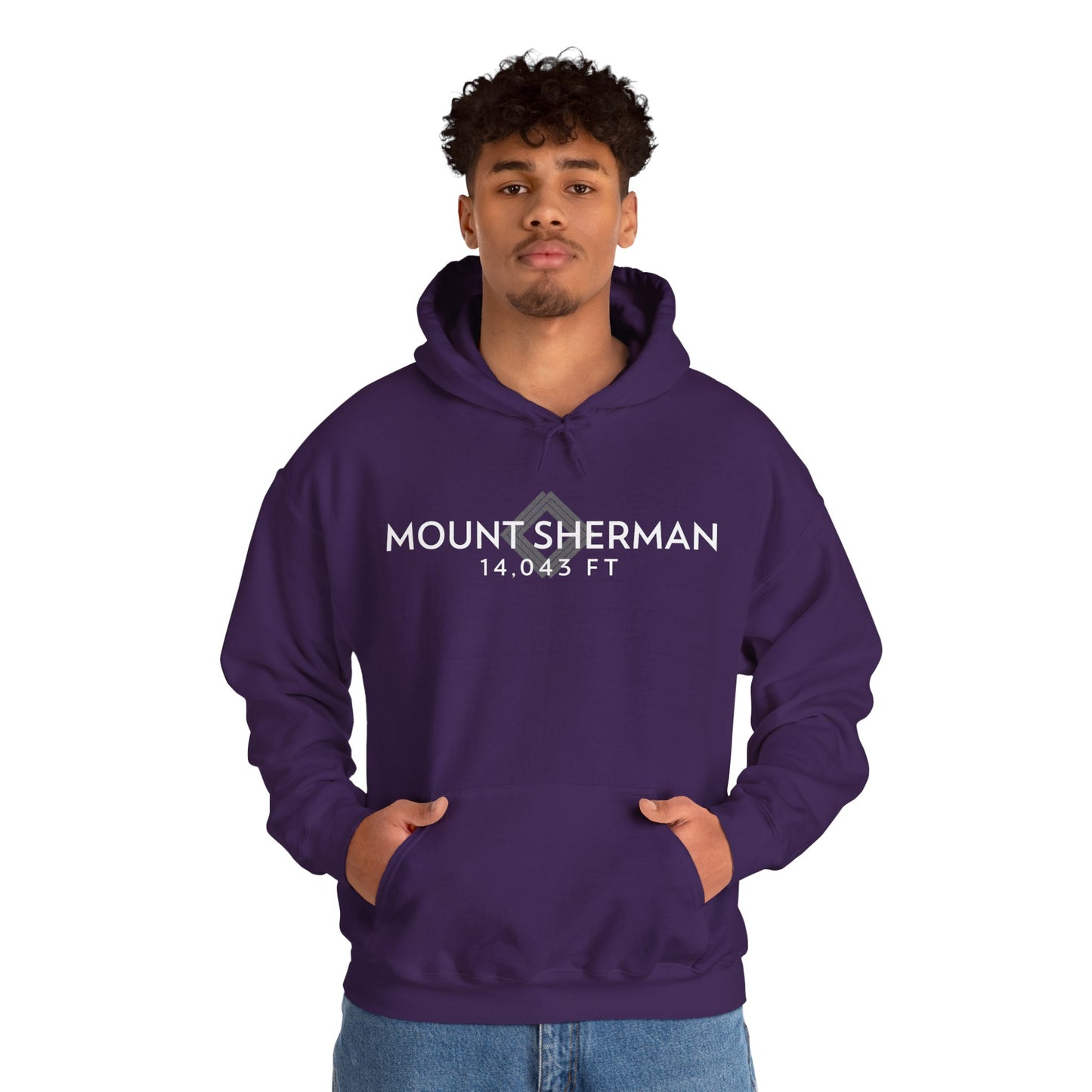 Men's Mount Sherman 14,043 ft Summit Hoodie - 14ER SUMMIT SERIES - Souvenir Pullover by Lucky Outfitters