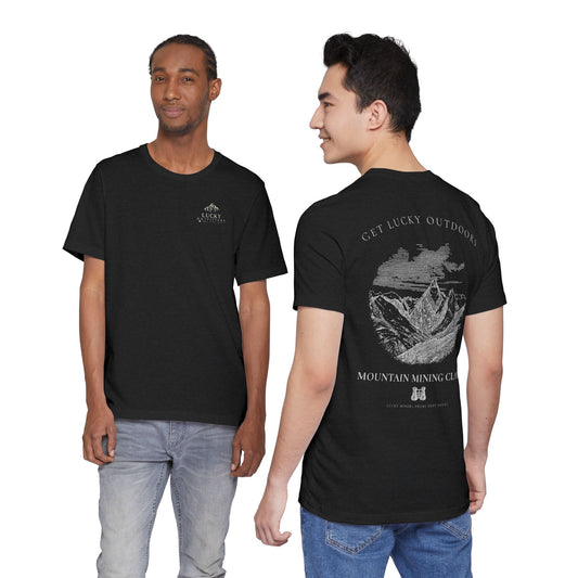 Get Lucky Outdoors Unisex Vintage Mountain Tee — "Lucky Miners Probe Deep Holes"