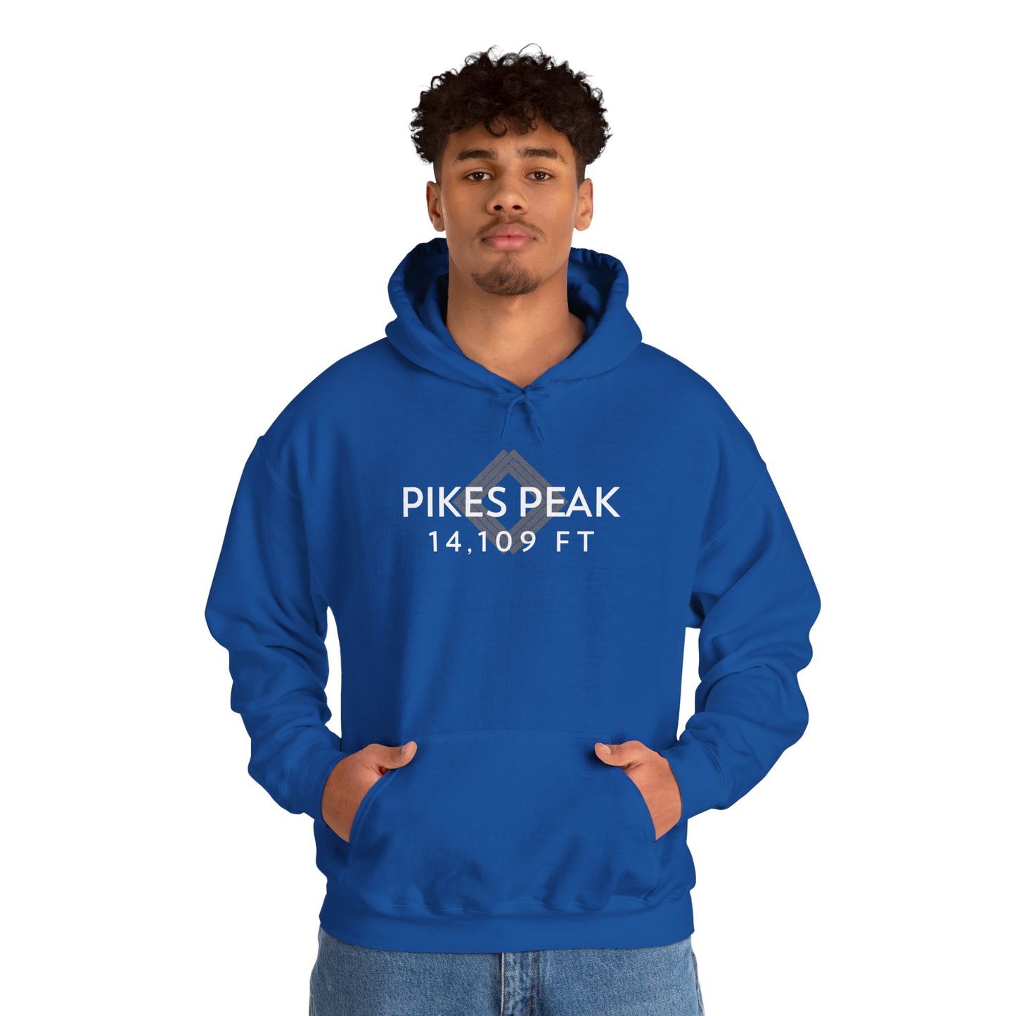 Men's Pikes Peak 14,109 ft Summit Hoodie - 14ER SUMMIT SERIES - Souvenir Pullover by Lucky Outfitters
