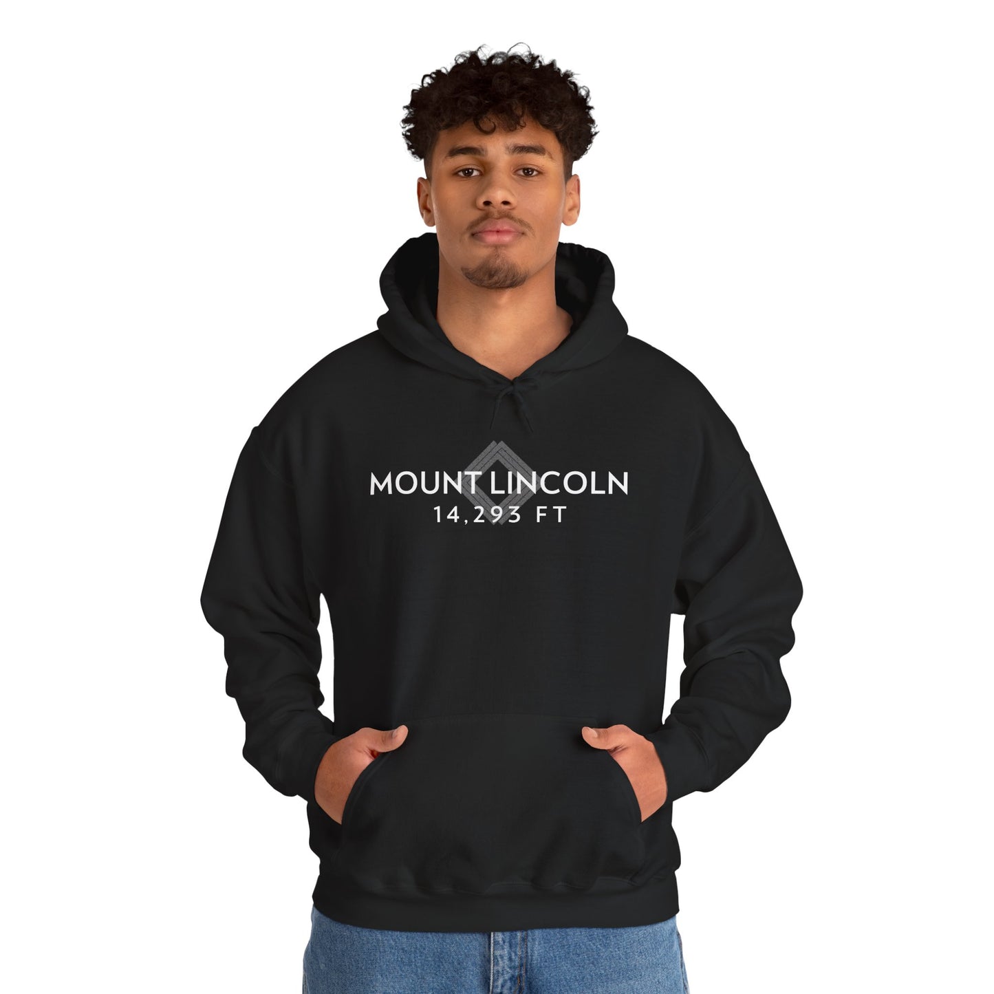 Men's Mount Lincoln 14,293 ft Summit Hoodie - 14ER SUMMIT SERIES - Souvenir Pullover by Lucky Outfitters