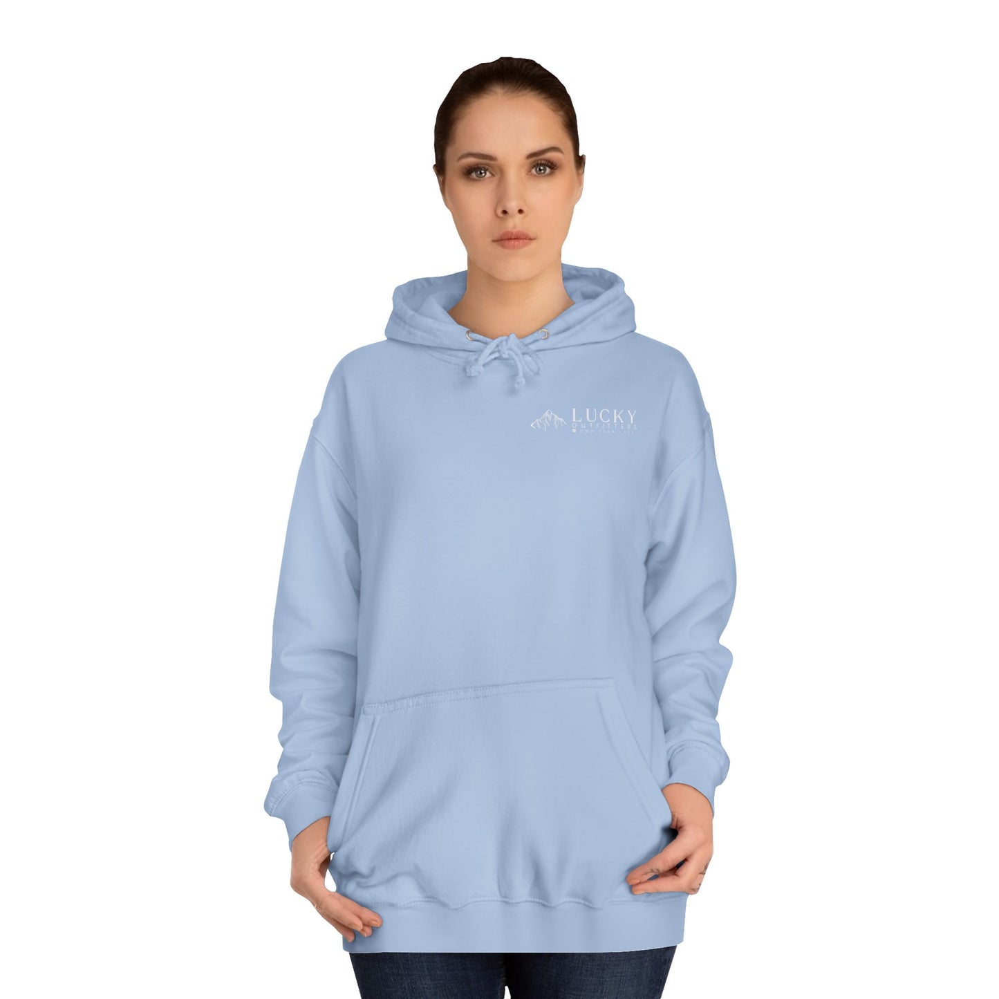 Women's Lucky Mountain Hoodie (Unisex Sizing) — Minimal Outdoor Graphic Pullover