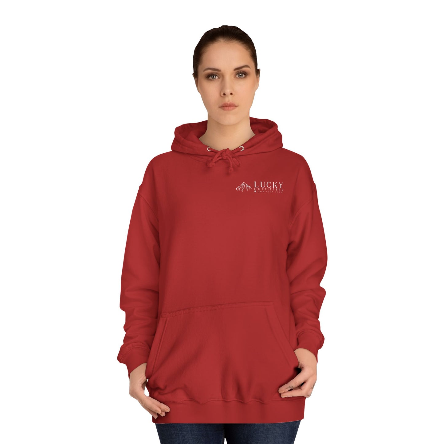 Women's Lucky Mountain Hoodie (Unisex Sizing) — Minimal Outdoor Graphic Pullover