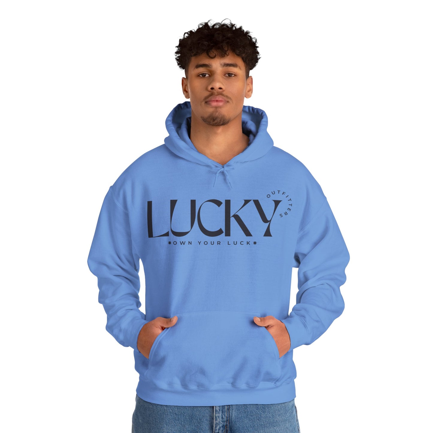 Men's Lucky Hoodie - LUCKY OUTFITTERS Dark Gray Graphic Unisex Pullover