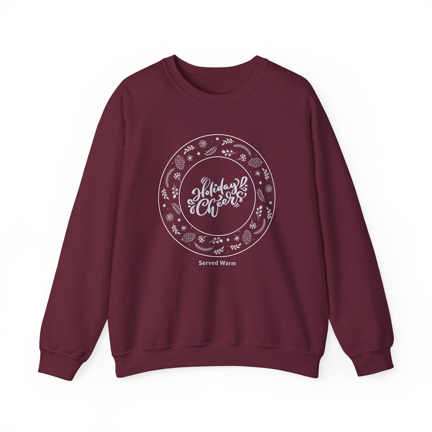 Holiday Cheers Wreath Graphic (Unisex Sizing) — Crewneck Sweatshirt
