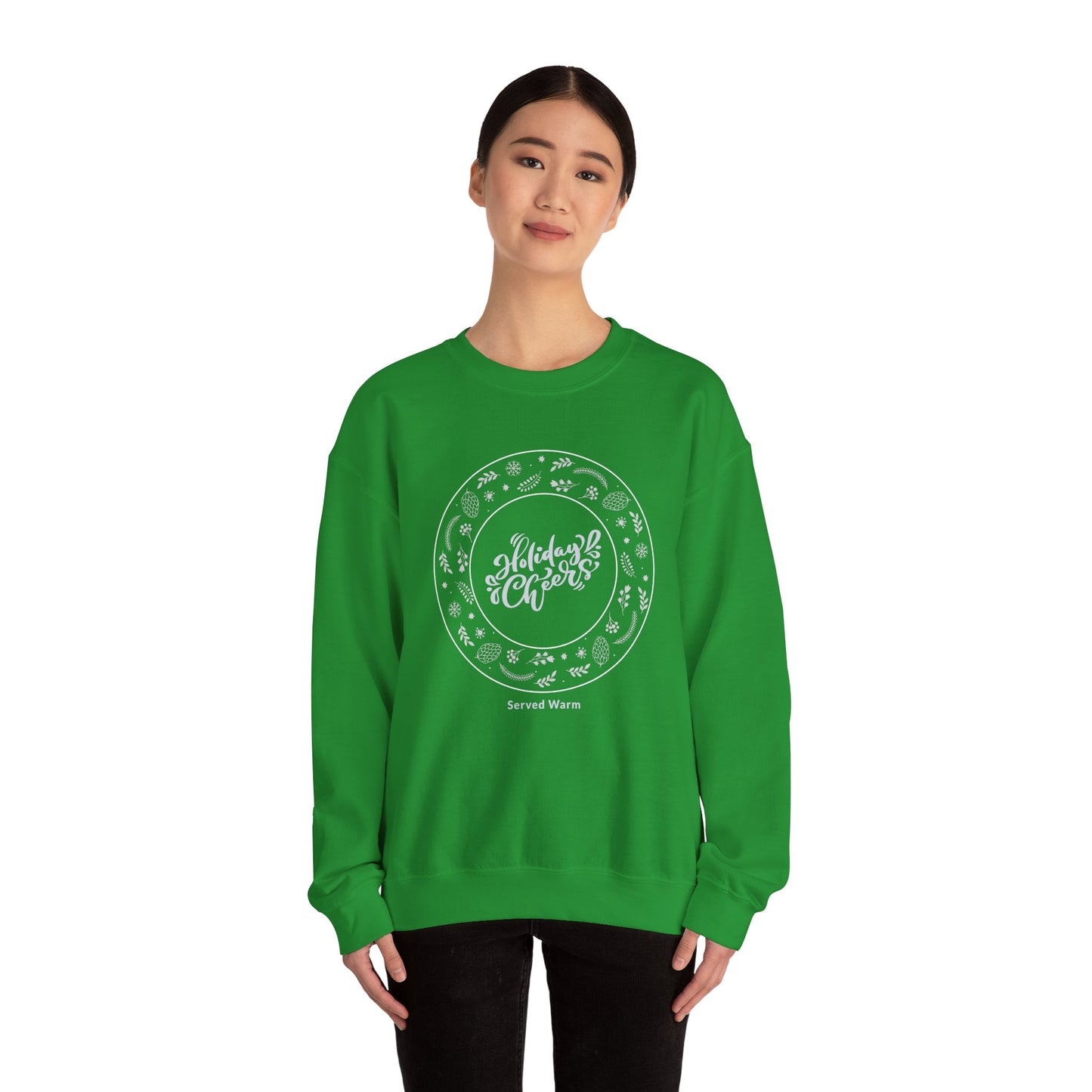 Holiday Cheers Wreath Graphic (Unisex Sizing) — Crewneck Sweatshirt