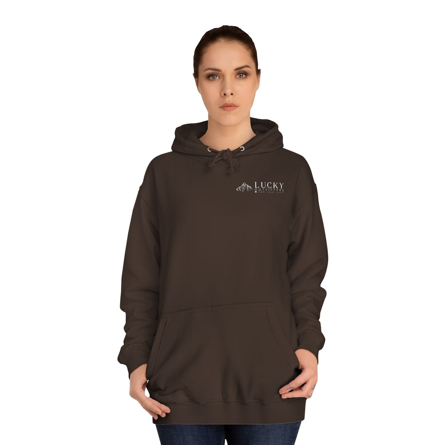 Women's Lucky Mountain Hoodie (Unisex Sizing) — Minimal Outdoor Graphic Pullover