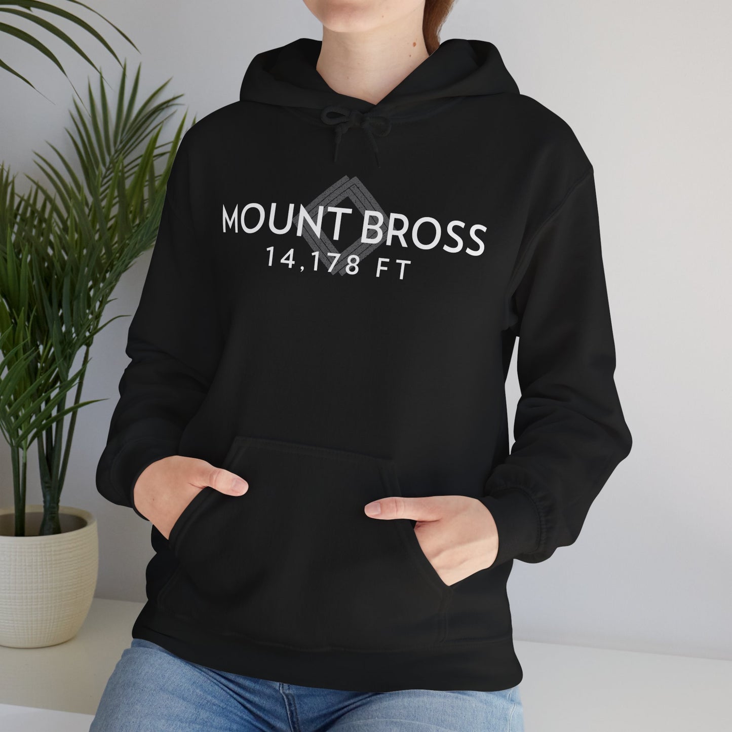 Women's Mount Bross 14,178 ft Summit Hoodie (Unisex Sizing) - 14ER SUMMIT SERIES - Souvenir Pullover by Lucky Outfitters