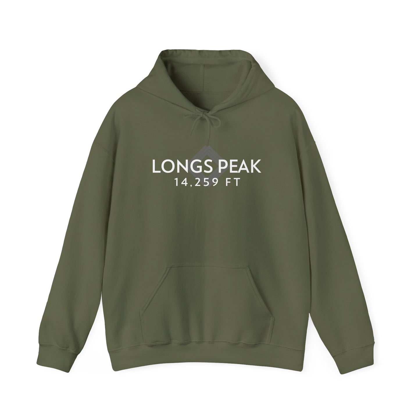 Men's Longs Peak 14,259 ft Summit Hoodie - 14ER SUMMIT SERIES - Souvenir Pullover by Lucky Outfitters