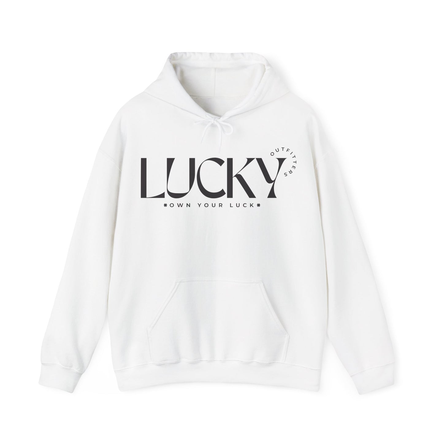 Women's Lucky Hoodie (Unisex Sizing) - LUCKY OUTFITTERS Dark Gray Graphic Pullover