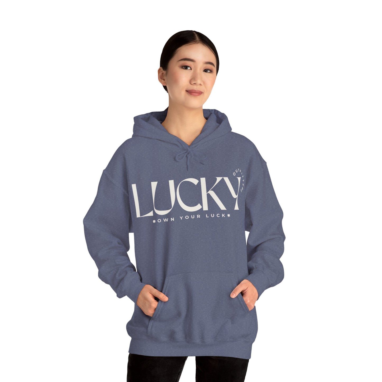 Women's Lucky Hoodie(Unisex Sizing) - LUCKY OUTFITTERS Off White Graphic Unisex Pullover