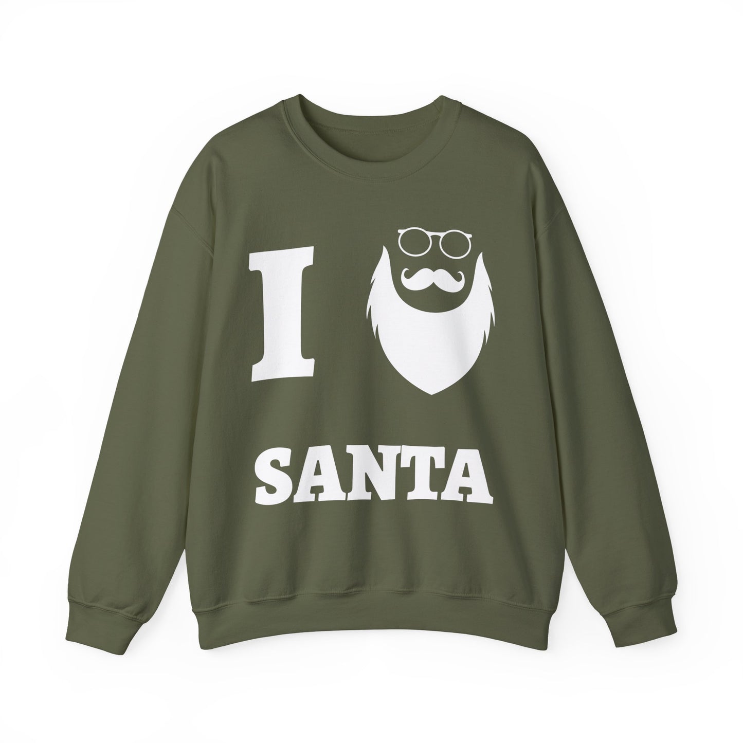 Santa Beard Sweatshirt (Unisex Sizing) – "I (Beard) Santa" Holiday Crewneck