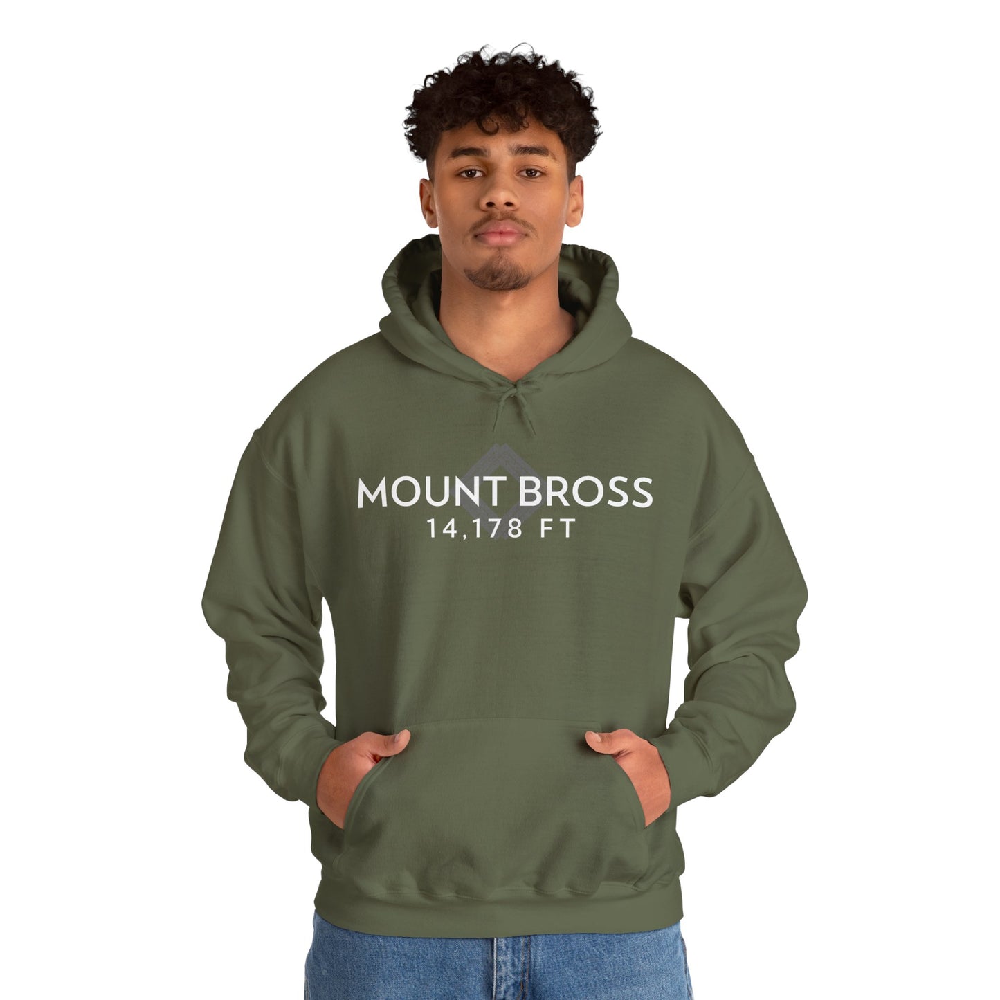 Men's Mount Bross 14,178 ft Summit Hoodie - 14ER SUMMIT SERIES - Souvenir Pullover by Lucky Outfitters