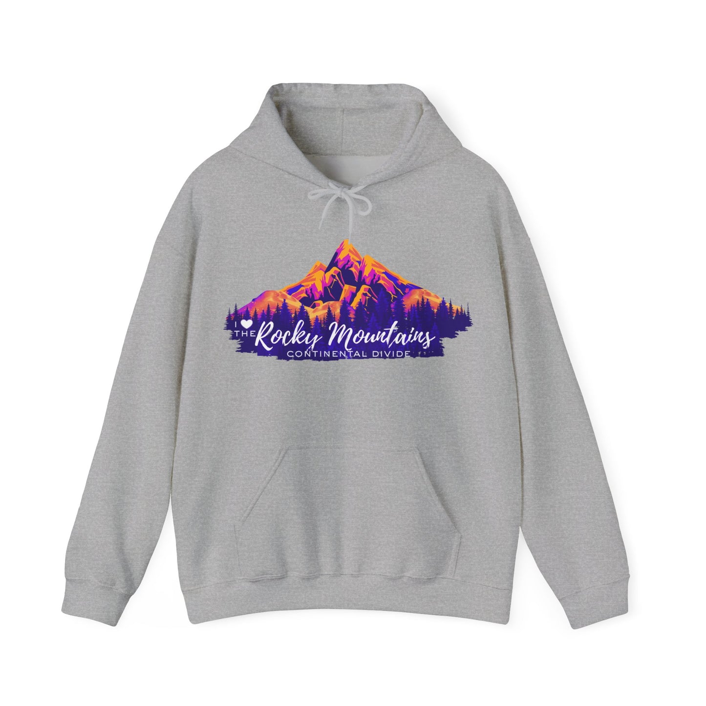 Men's “I Love the Rocky Mountains” Hoodie  — Scenic Mountain Graphic Pullover