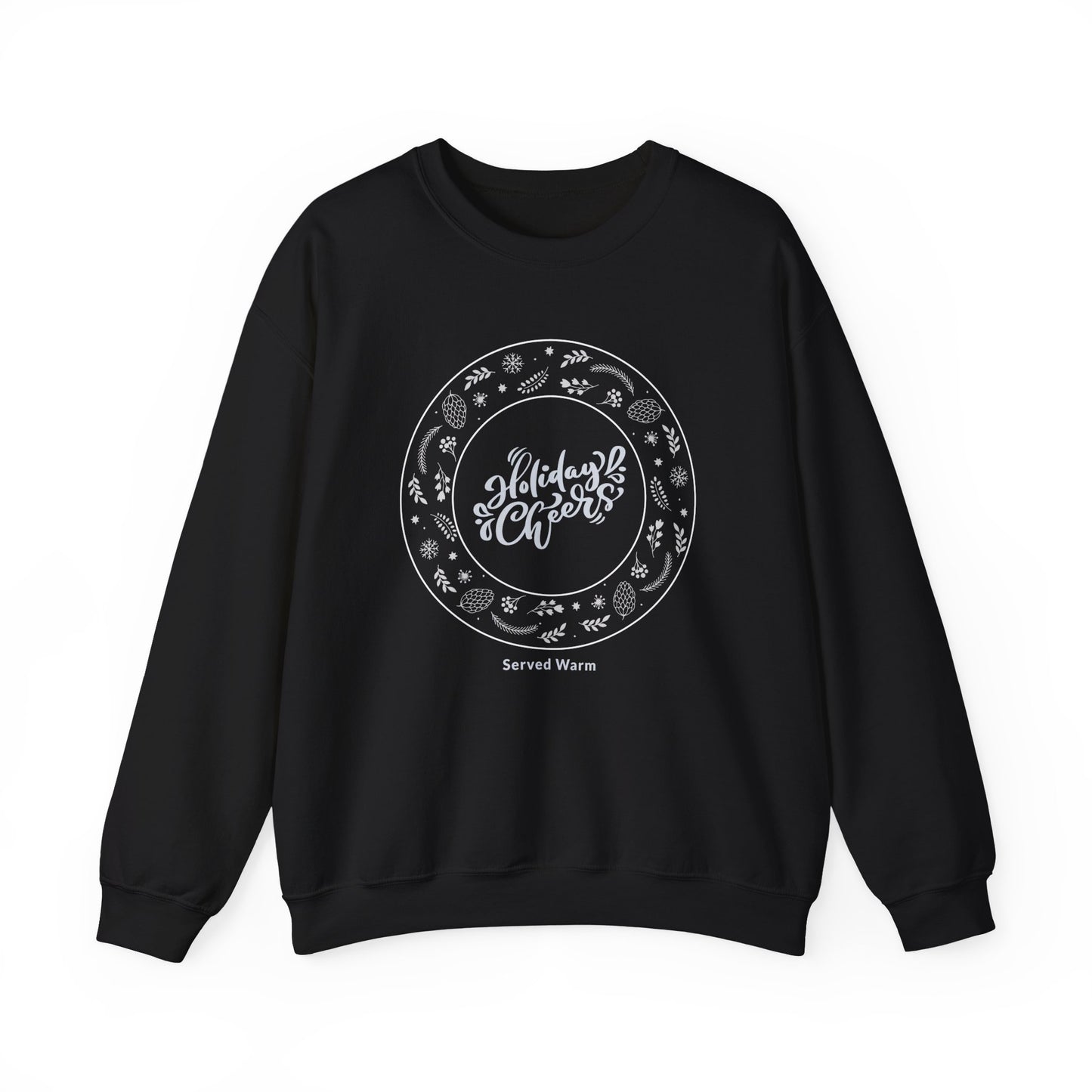 Holiday Cheers Wreath Graphic (Unisex Sizing) — Crewneck Sweatshirt