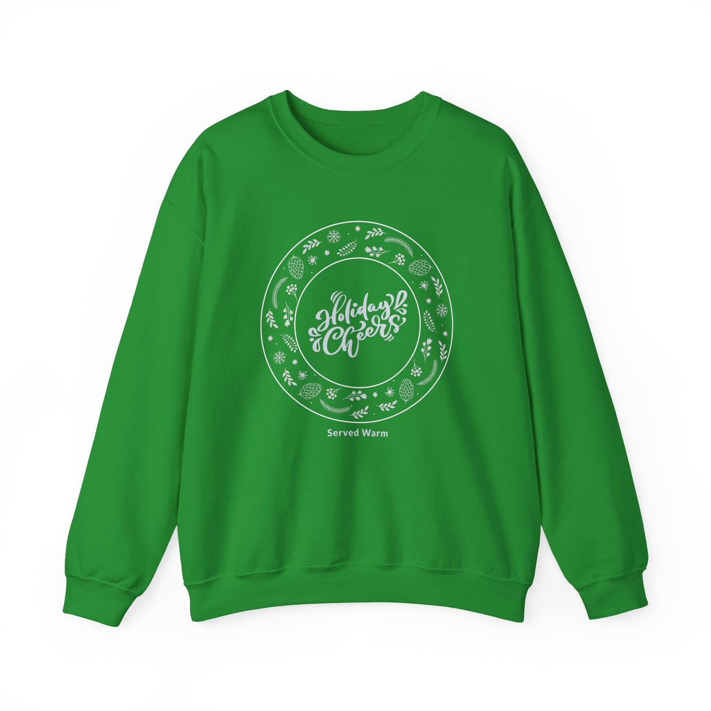Holiday Cheers Wreath Graphic (Unisex Sizing) — Crewneck Sweatshirt
