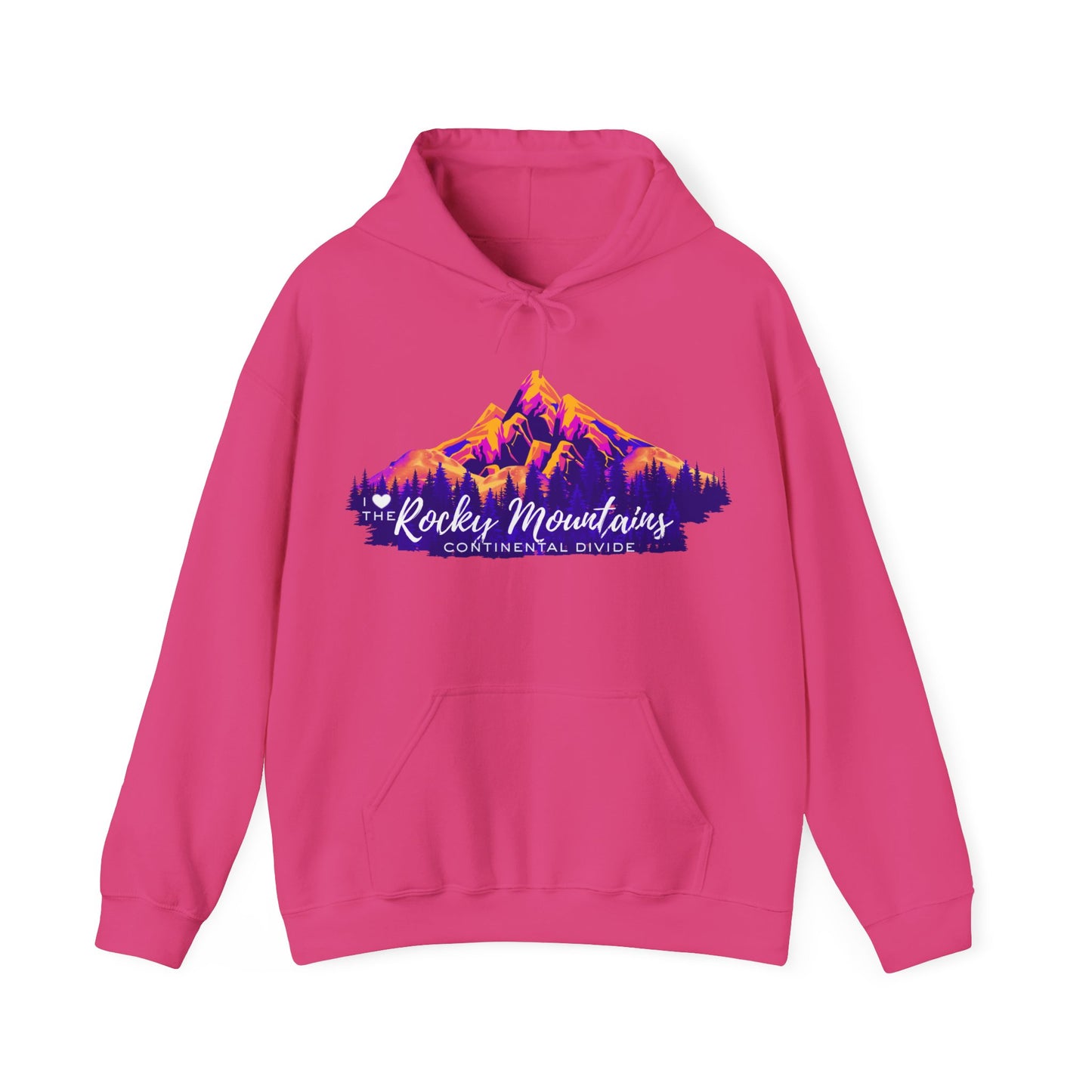 Men's “I Love the Rocky Mountains” Hoodie  — Scenic Mountain Graphic Pullover