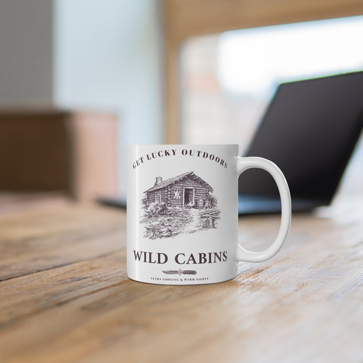Lucky Outfitters Wild Cabin Mug — "Lucky Lodging & Warm Nights" 11oz