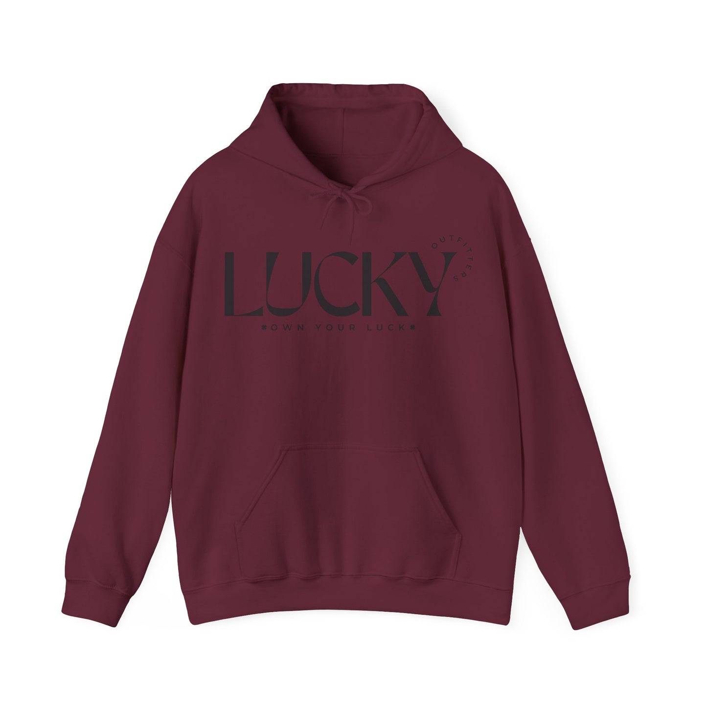 Women's Lucky Hoodie (Unisex Sizing) - LUCKY OUTFITTERS Dark Gray Graphic Pullover