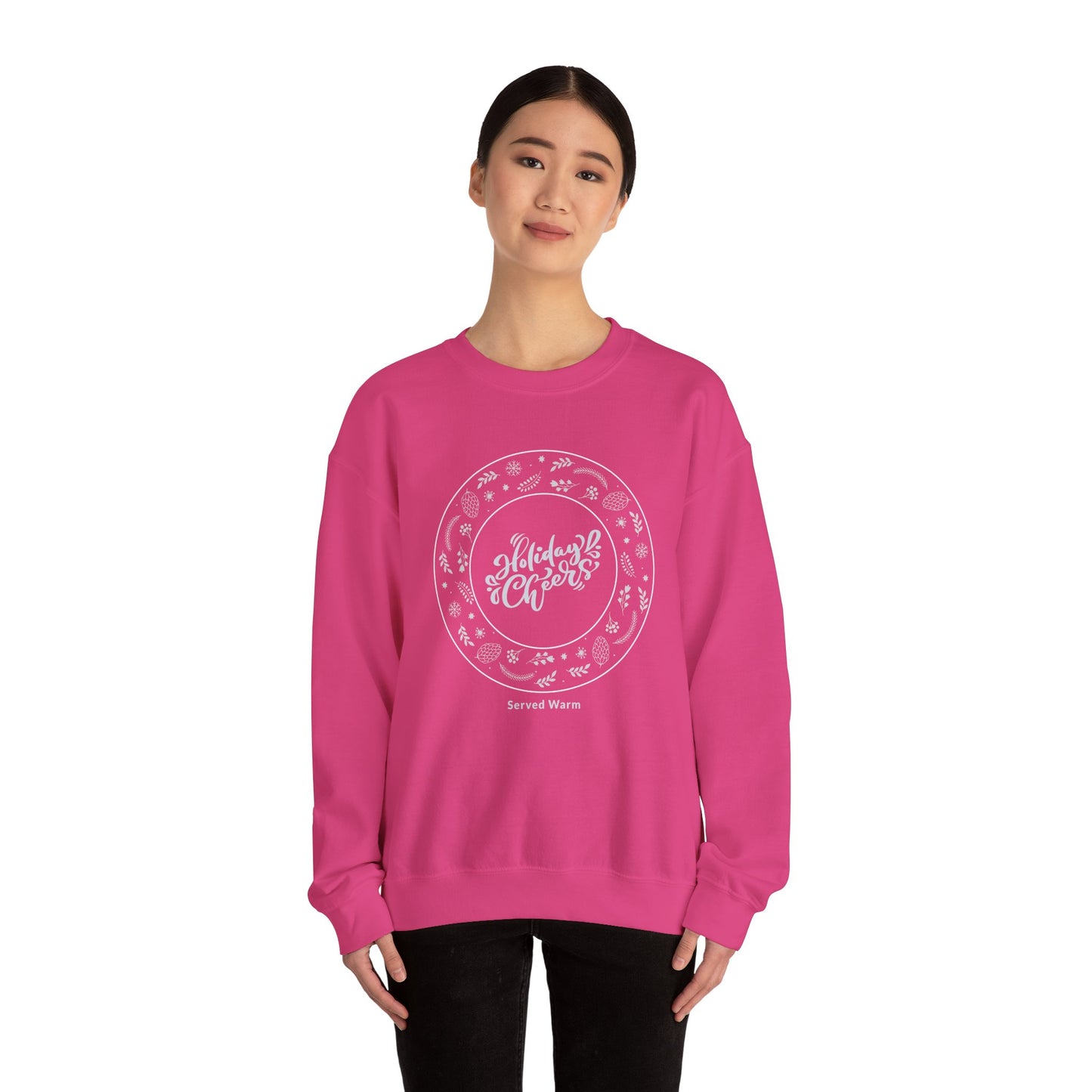 Holiday Cheers Wreath Graphic (Unisex Sizing) — Crewneck Sweatshirt
