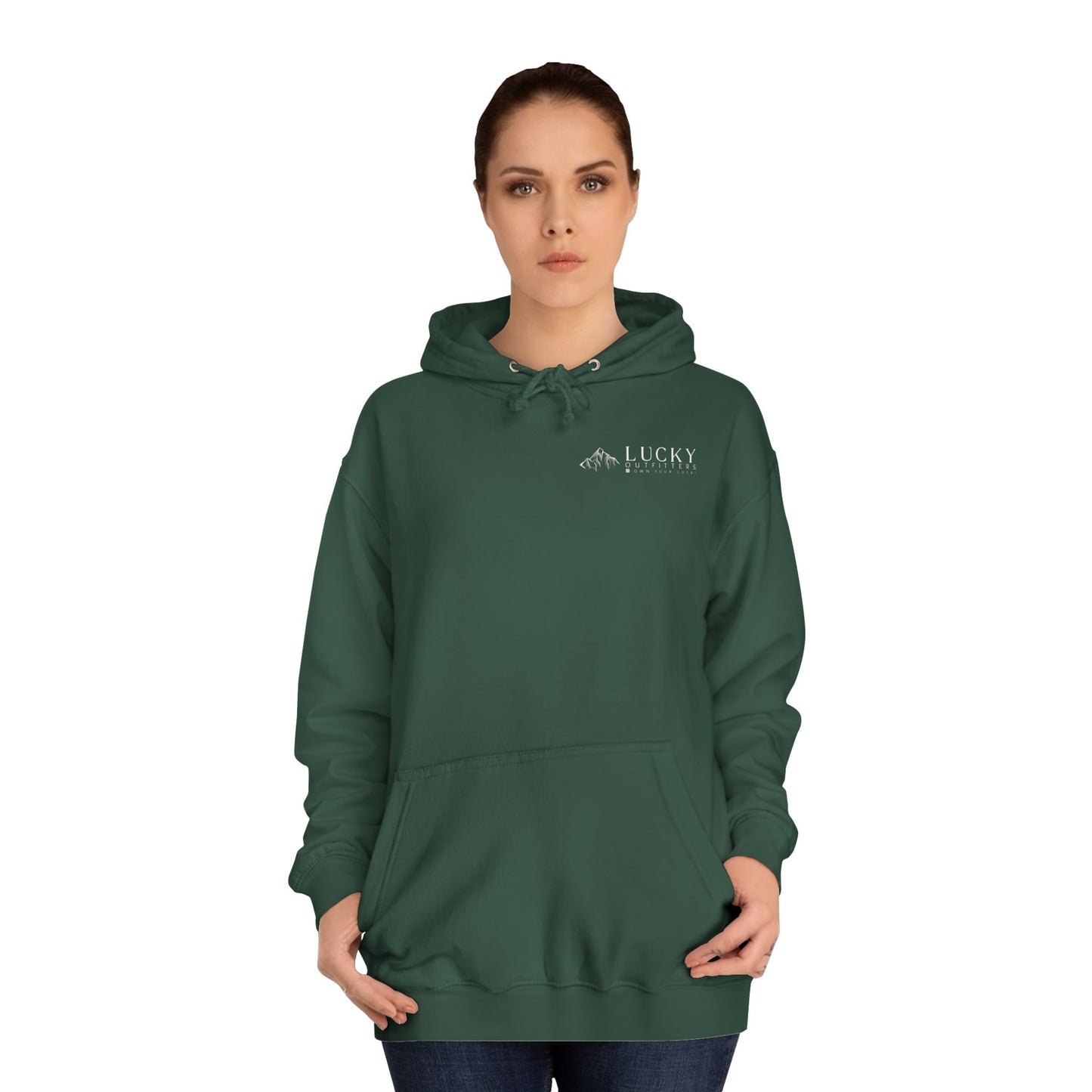 Women's Lucky Mountain Hoodie (Unisex Sizing) — Minimal Outdoor Graphic Pullover