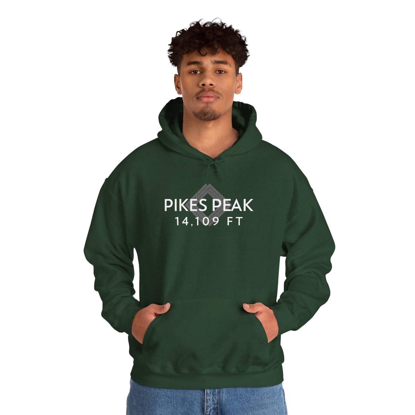 Men's Pikes Peak 14,109 ft Summit Hoodie - 14ER SUMMIT SERIES - Souvenir Pullover by Lucky Outfitters