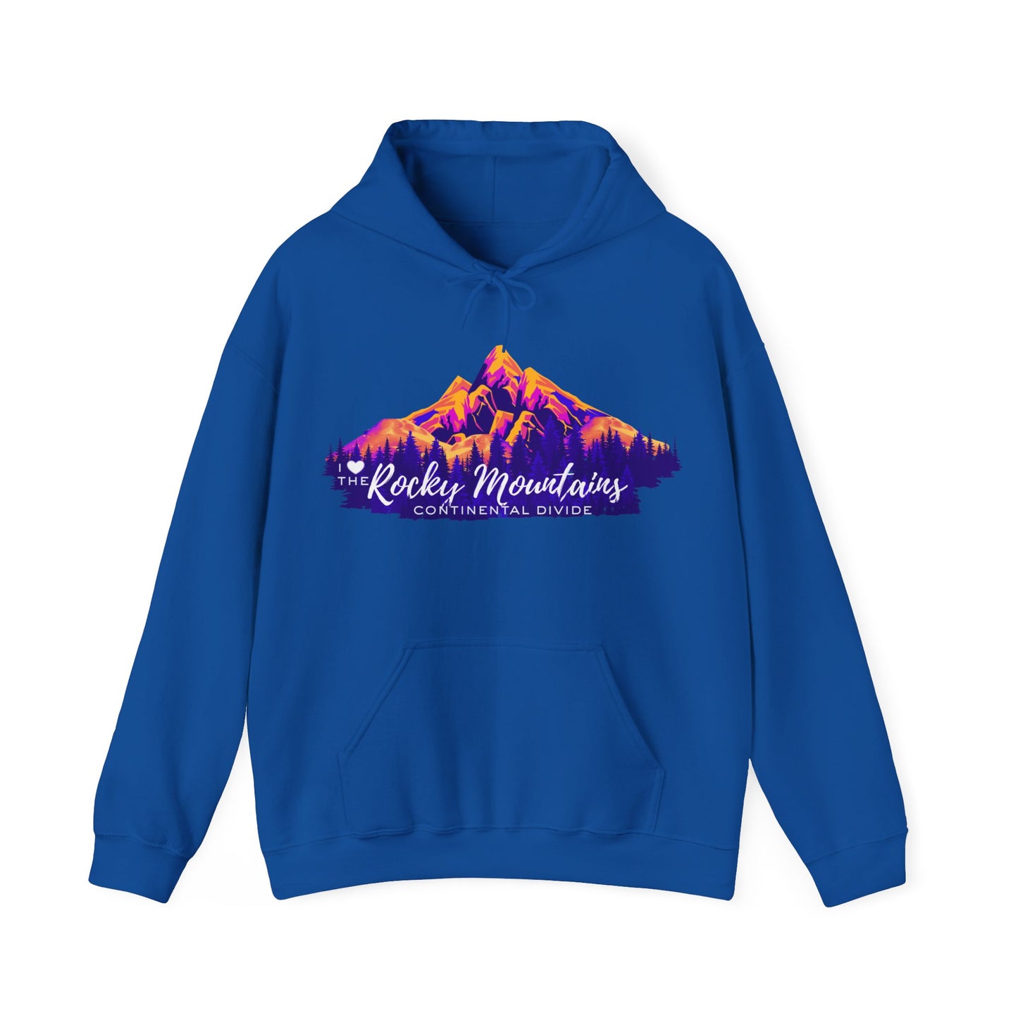 Men's “I Love the Rocky Mountains” Hoodie  — Scenic Mountain Graphic Pullover