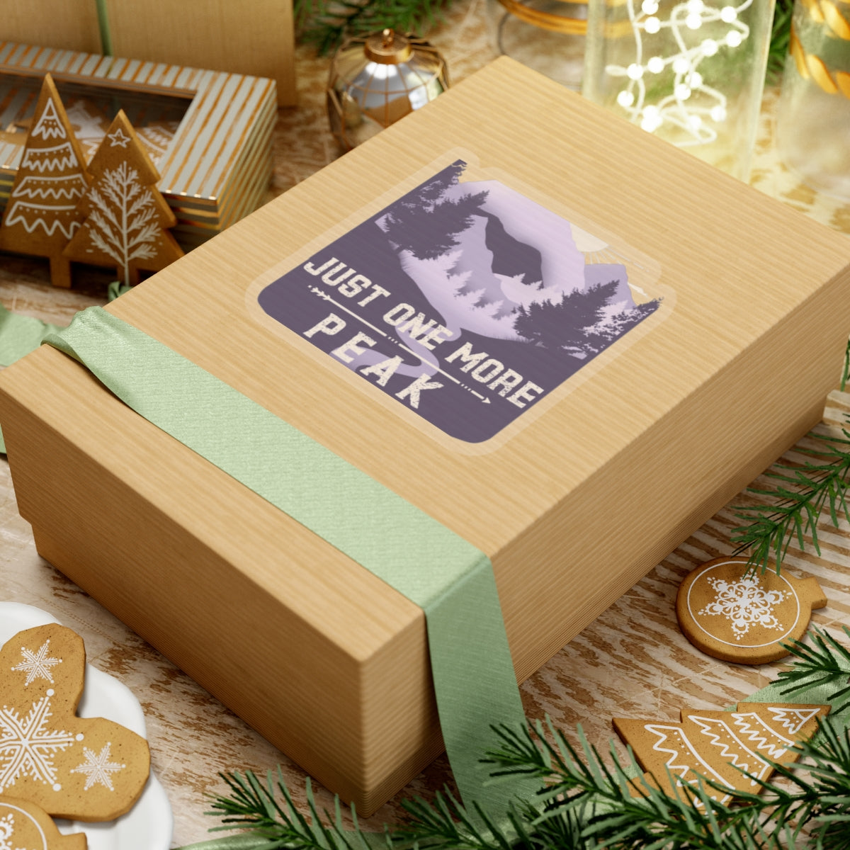 Just One More Peak Sticker — Hiking Mountain Kiss-Cut Decal