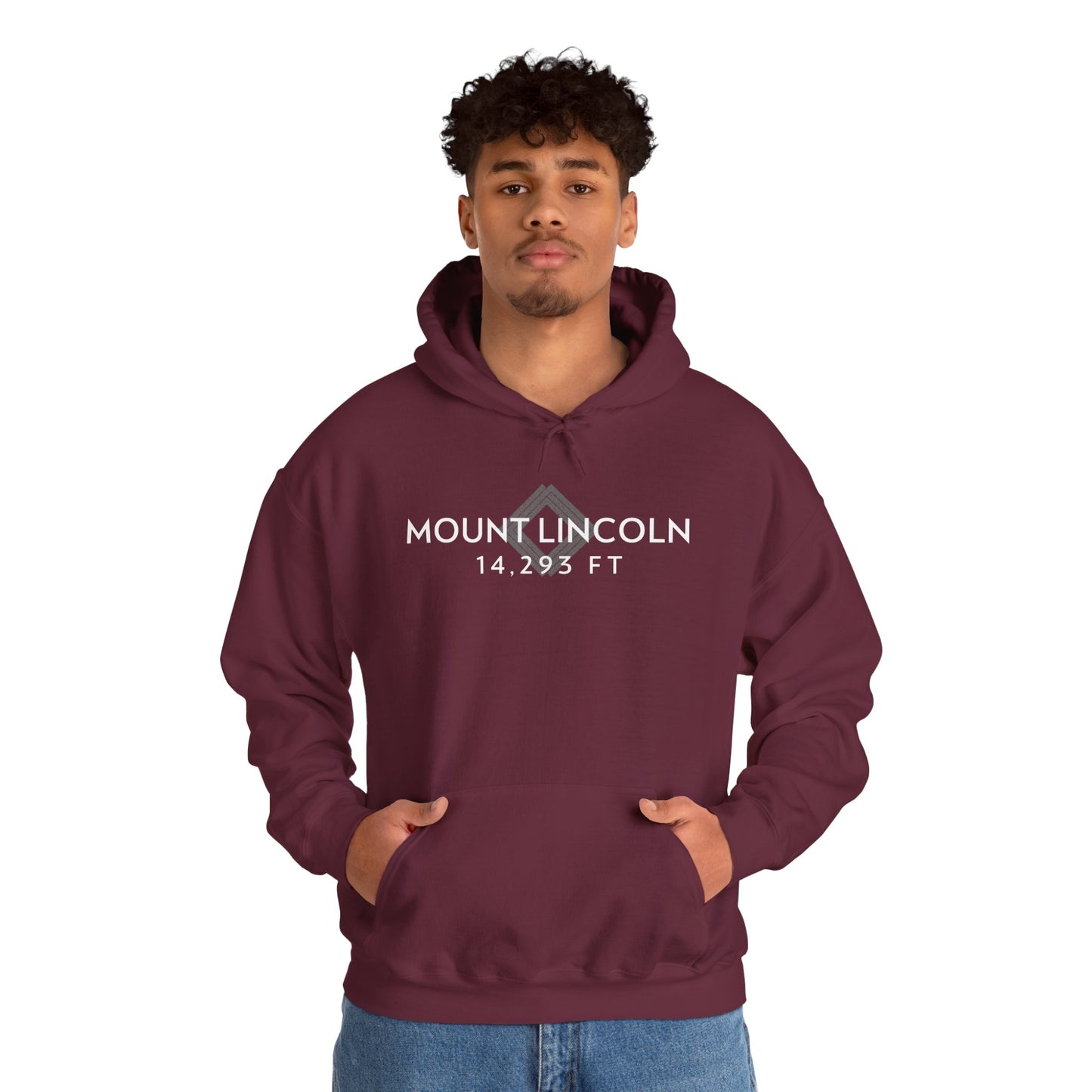 Men's Mount Lincoln 14,293 ft Summit Hoodie - 14ER SUMMIT SERIES - Souvenir Pullover by Lucky Outfitters