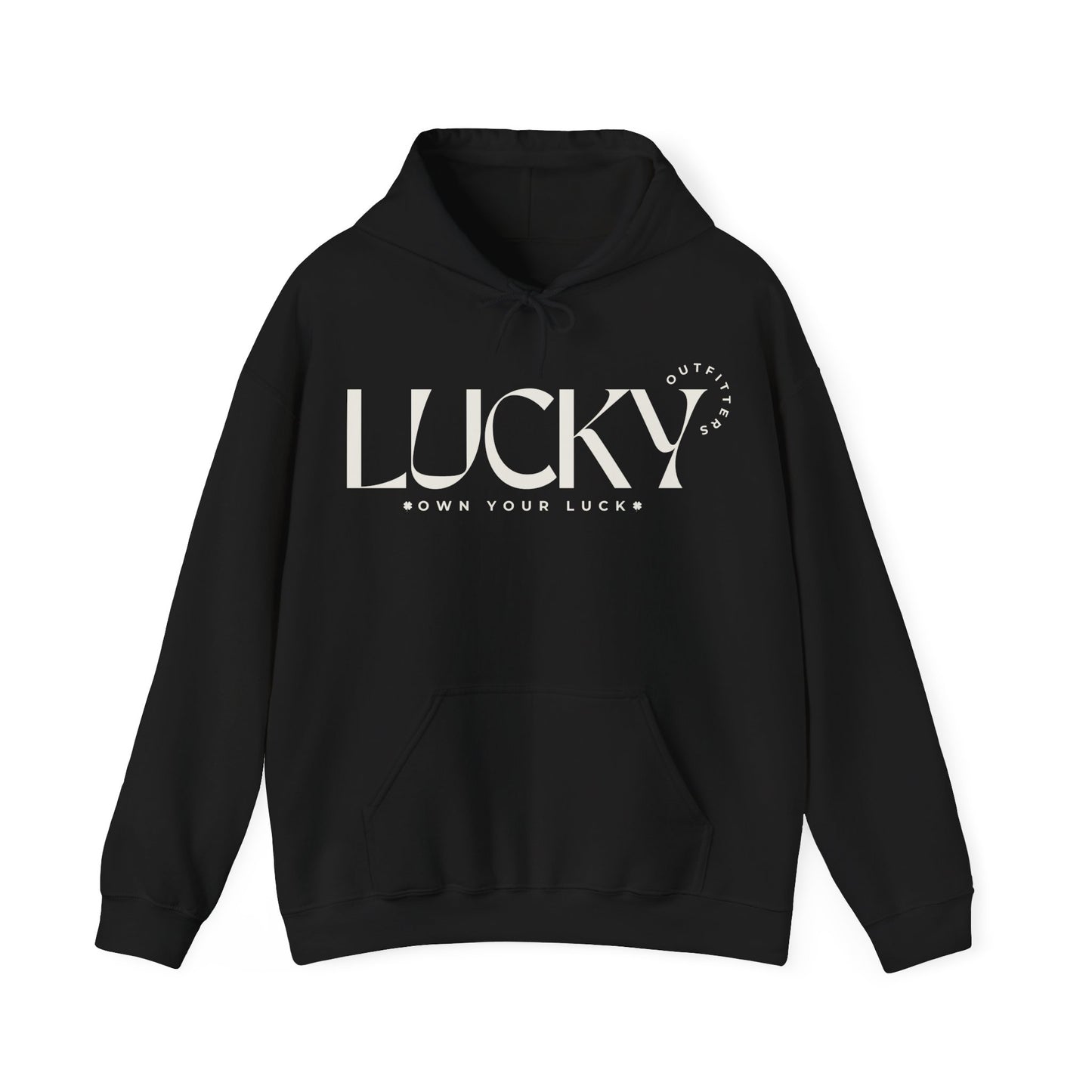 Women's Lucky Hoodie(Unisex Sizing) - LUCKY OUTFITTERS Off White Graphic Unisex Pullover