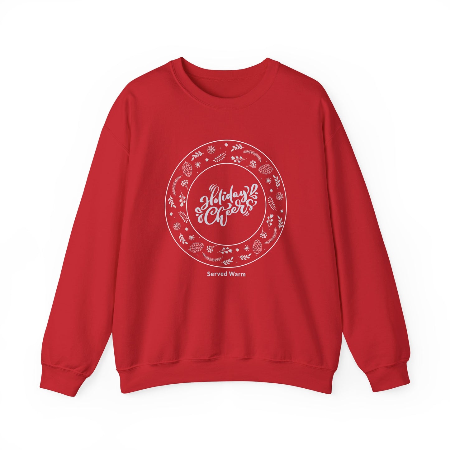 Holiday Cheers Wreath Graphic (Unisex Sizing) — Crewneck Sweatshirt