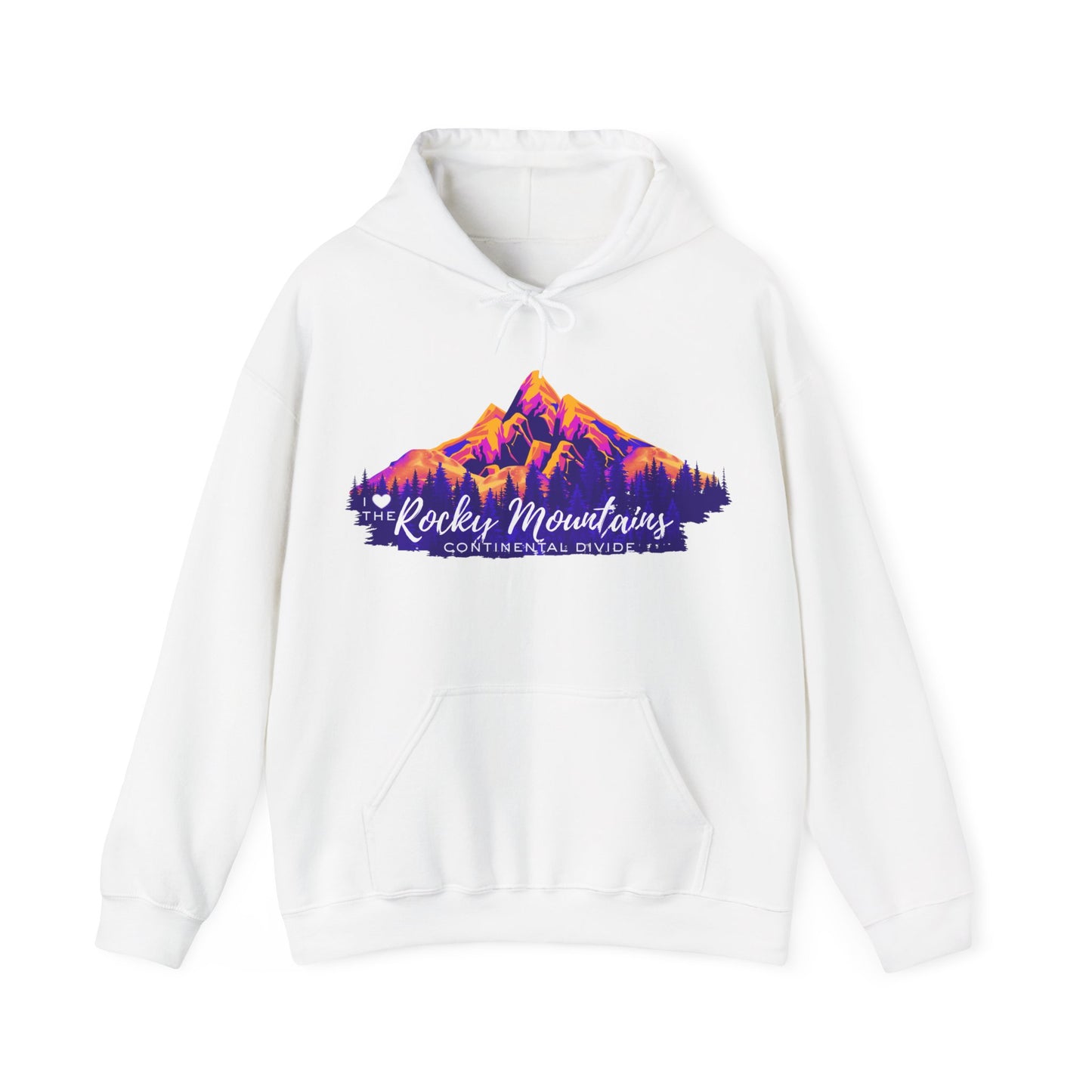Men's “I Love the Rocky Mountains” Hoodie  — Scenic Mountain Graphic Pullover