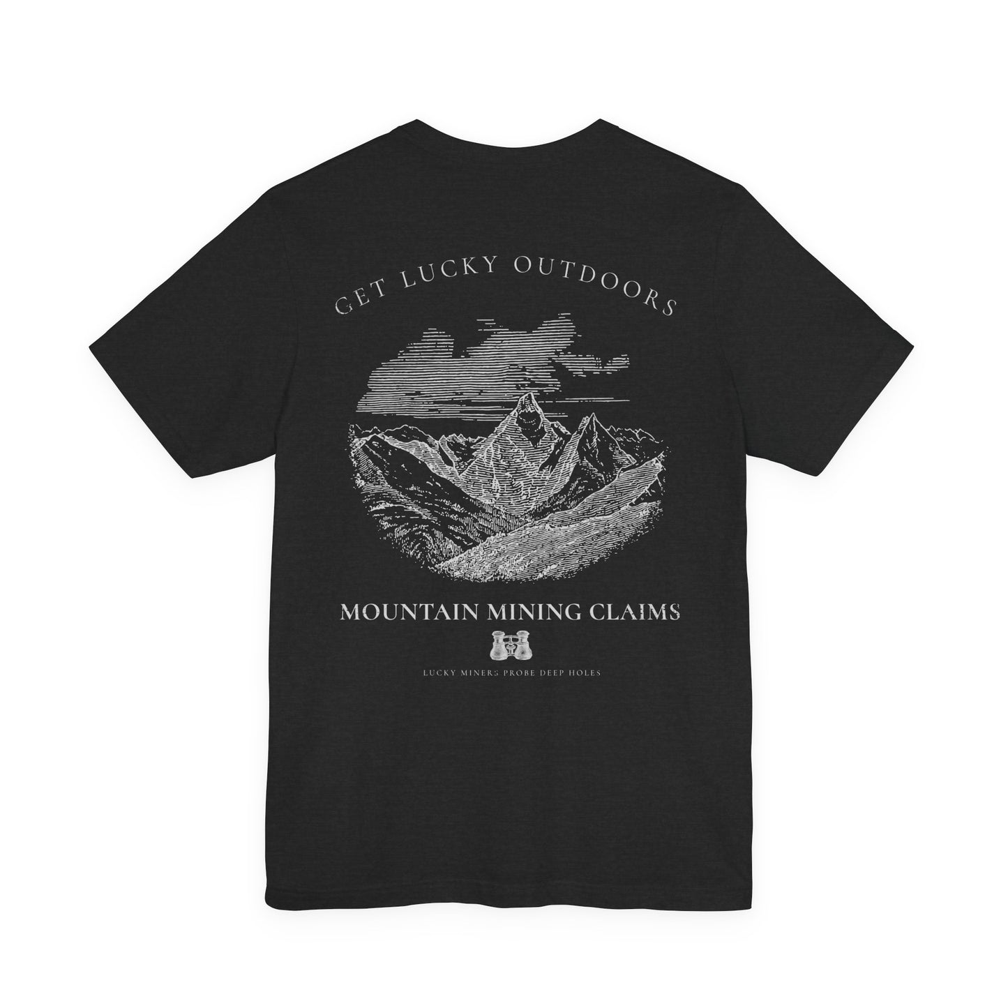 Get Lucky Outdoors Unisex Vintage Mountain Tee — "Lucky Miners Probe Deep Holes"