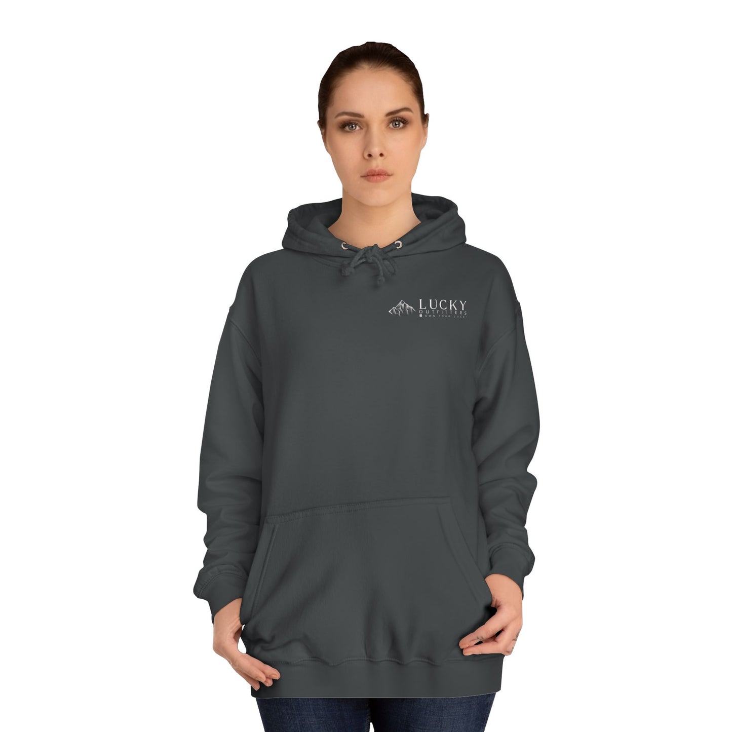 Women's Lucky Mountain Hoodie (Unisex Sizing) — Minimal Outdoor Graphic Pullover