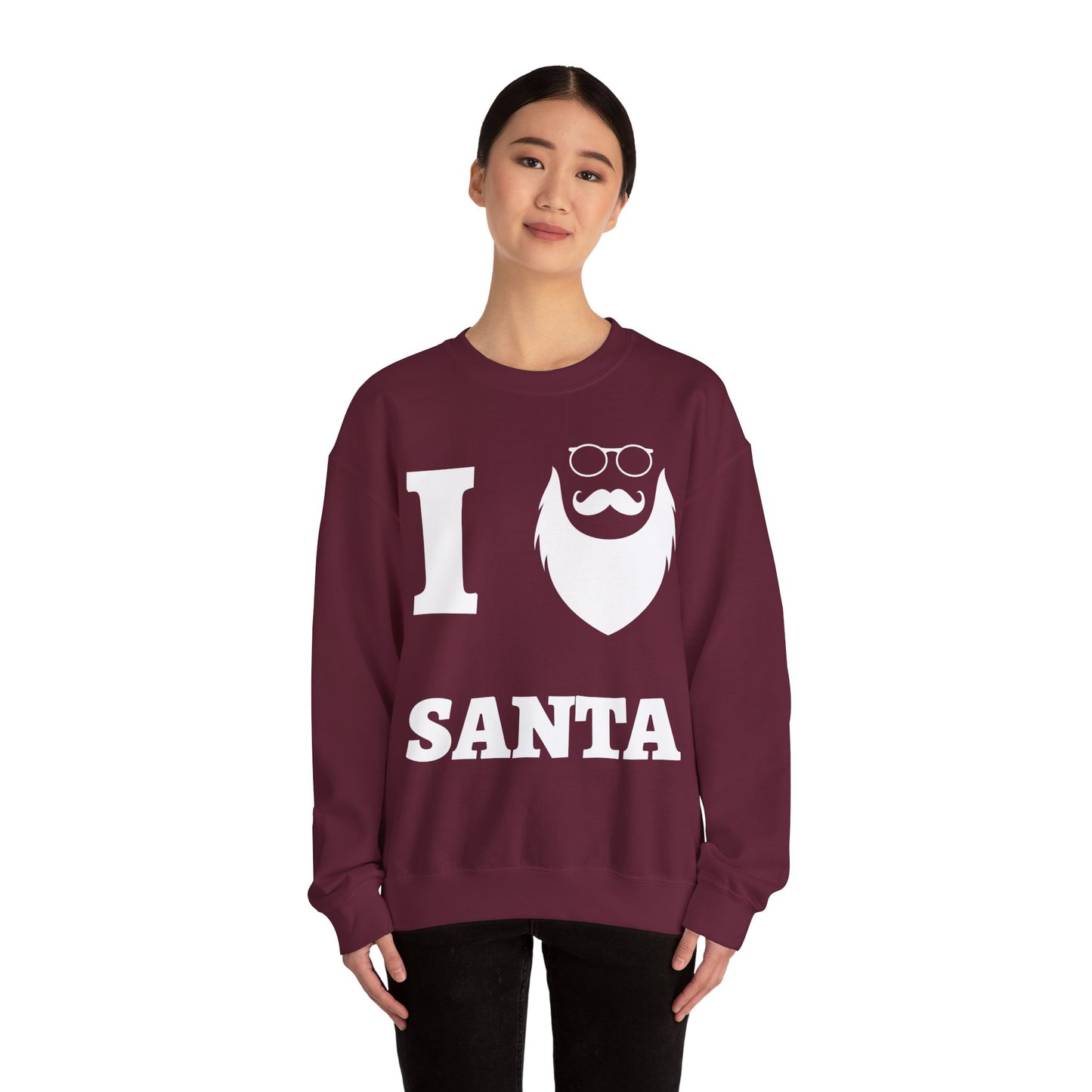 Santa Beard Sweatshirt (Unisex Sizing) – "I (Beard) Santa" Holiday Crewneck