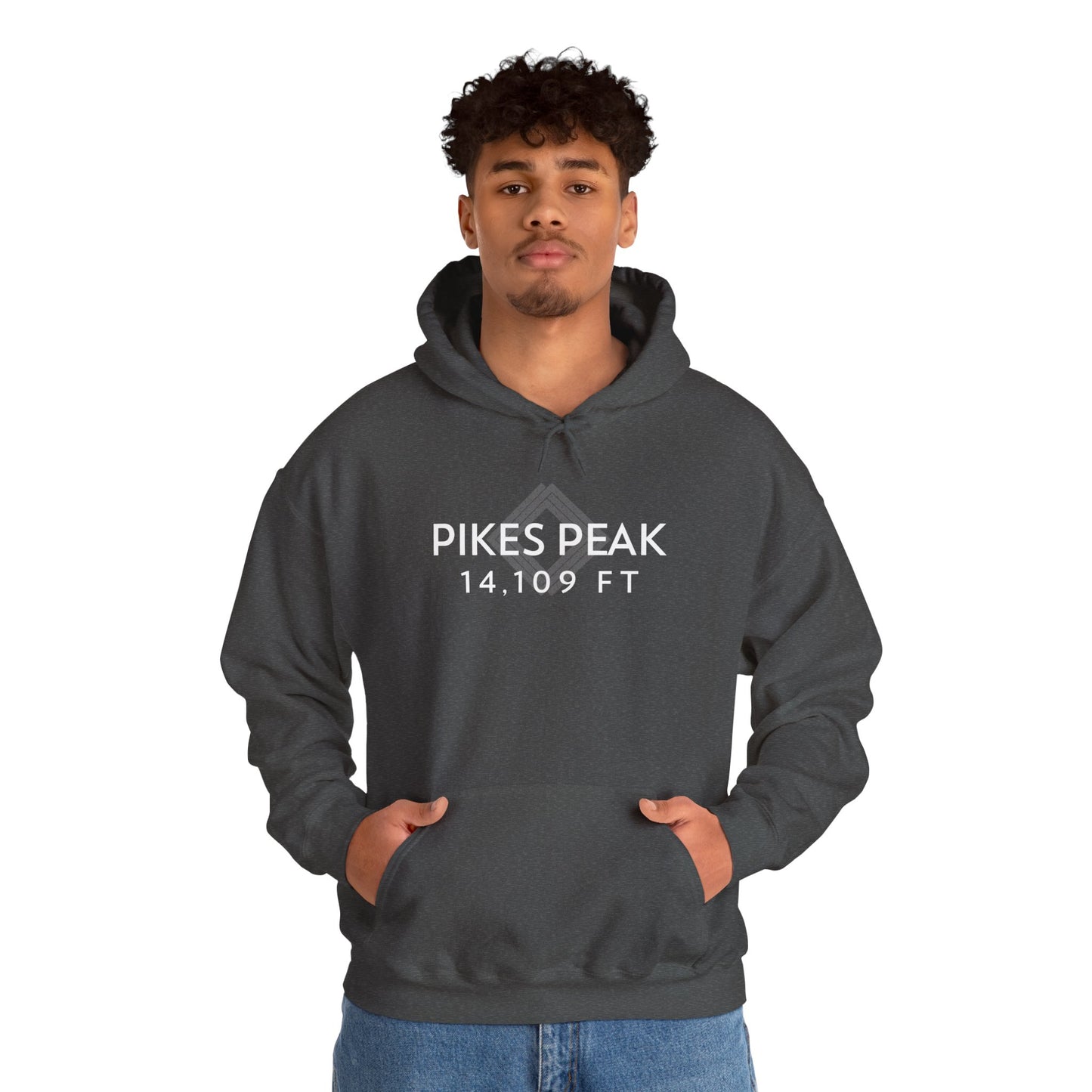 Men's Pikes Peak 14,109 ft Summit Hoodie - 14ER SUMMIT SERIES - Souvenir Pullover by Lucky Outfitters