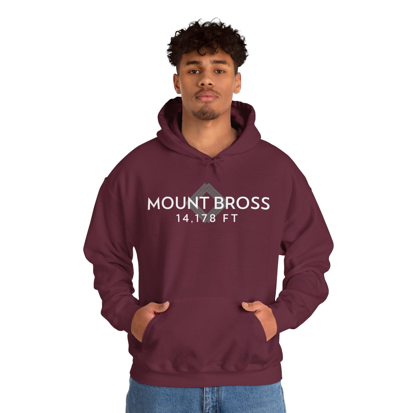 Men's Mount Bross 14,178 ft Summit Hoodie - 14ER SUMMIT SERIES - Souvenir Pullover by Lucky Outfitters