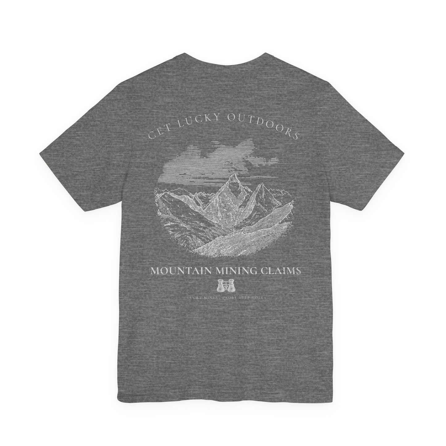Get Lucky Outdoors Unisex Vintage Mountain Tee — "Lucky Miners Probe Deep Holes"