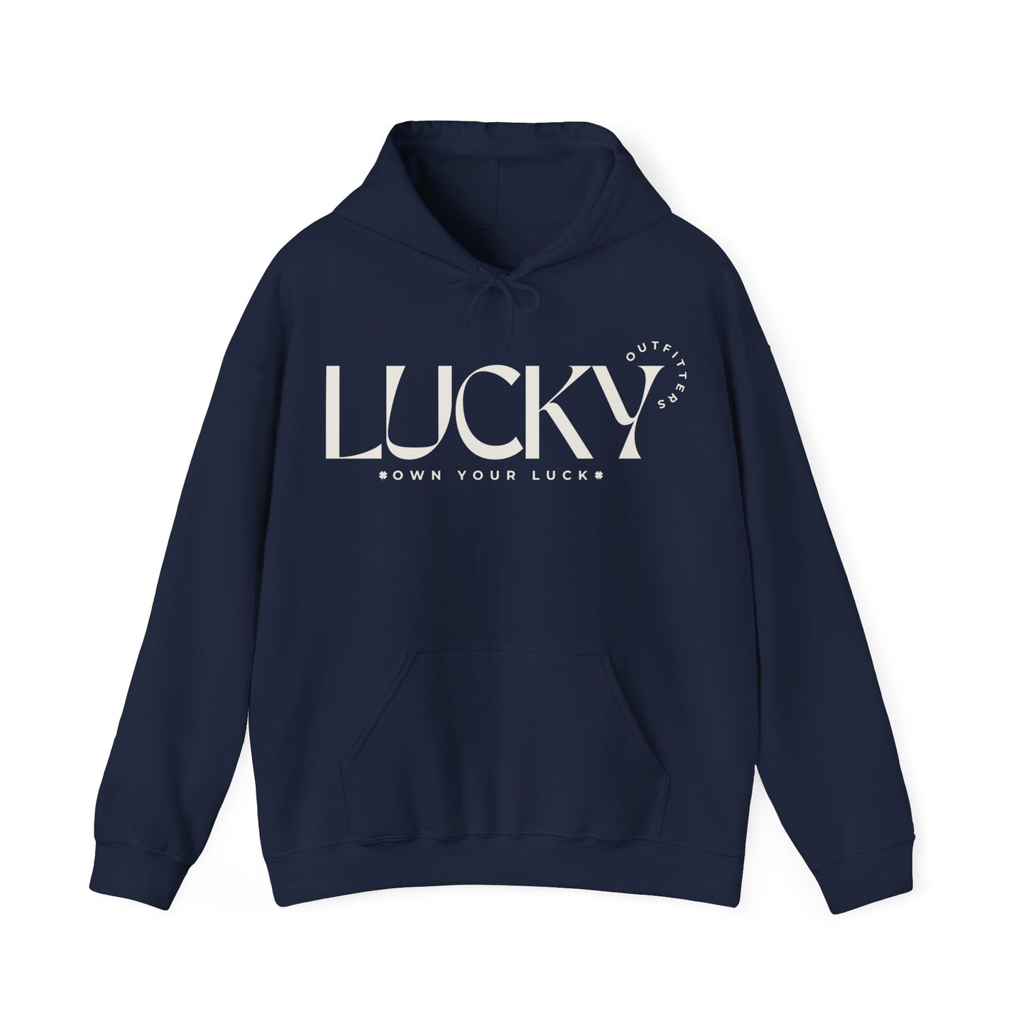 Women's Lucky Hoodie(Unisex Sizing) - LUCKY OUTFITTERS Off White Graphic Unisex Pullover