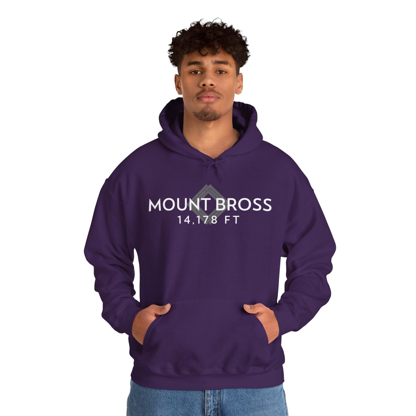 Men's Mount Bross 14,178 ft Summit Hoodie - 14ER SUMMIT SERIES - Souvenir Pullover by Lucky Outfitters