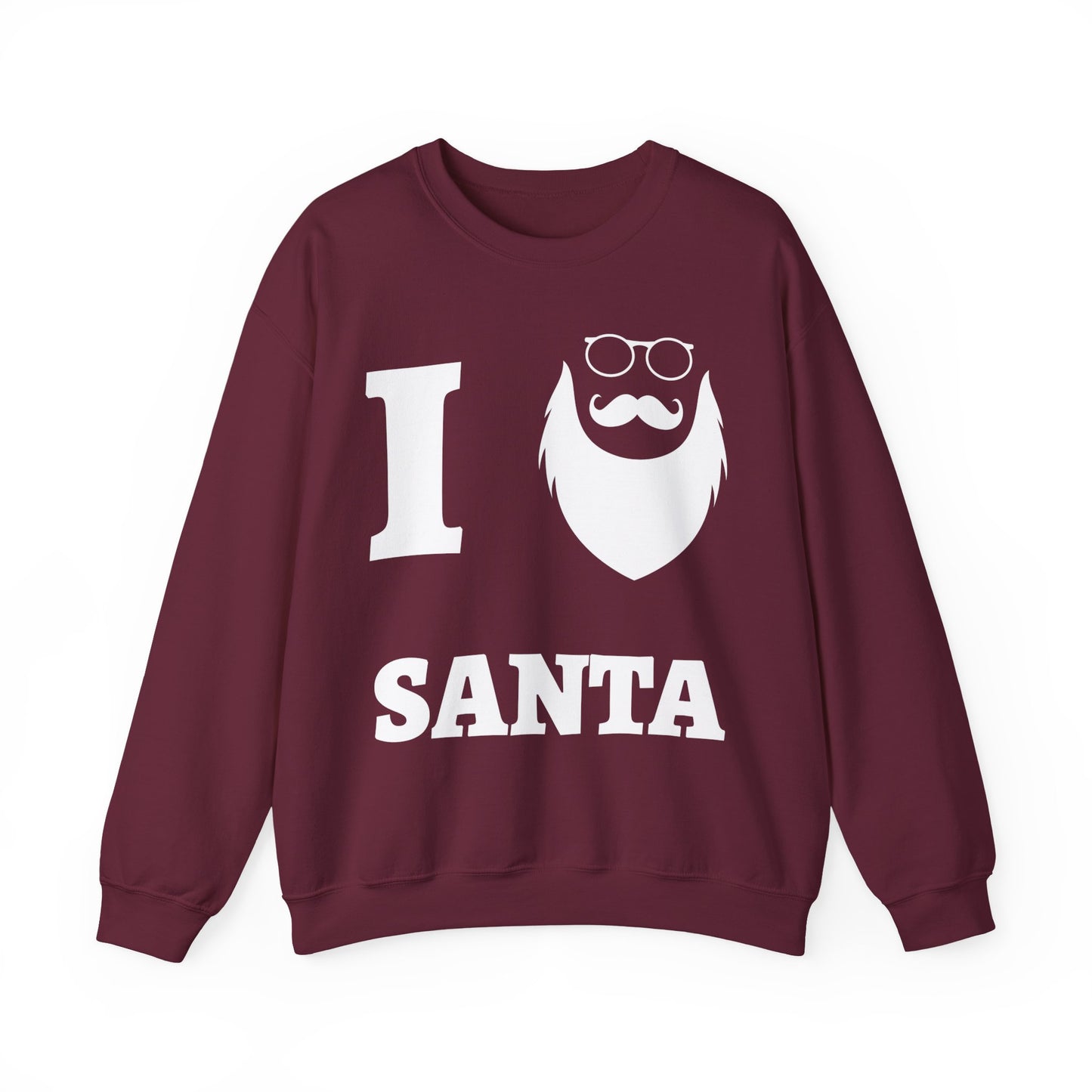 Santa Beard Sweatshirt (Unisex Sizing) – "I (Beard) Santa" Holiday Crewneck