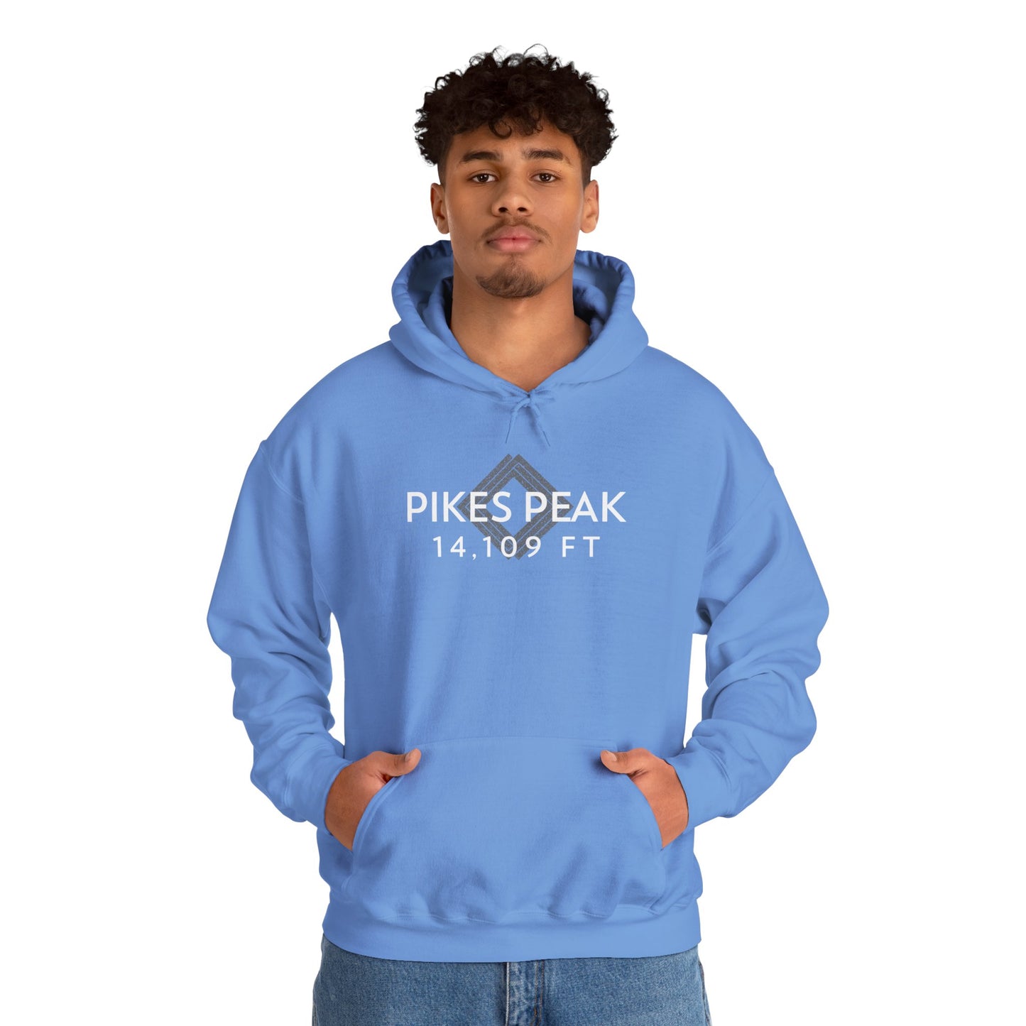 Men's Pikes Peak 14,109 ft Summit Hoodie - 14ER SUMMIT SERIES - Souvenir Pullover by Lucky Outfitters