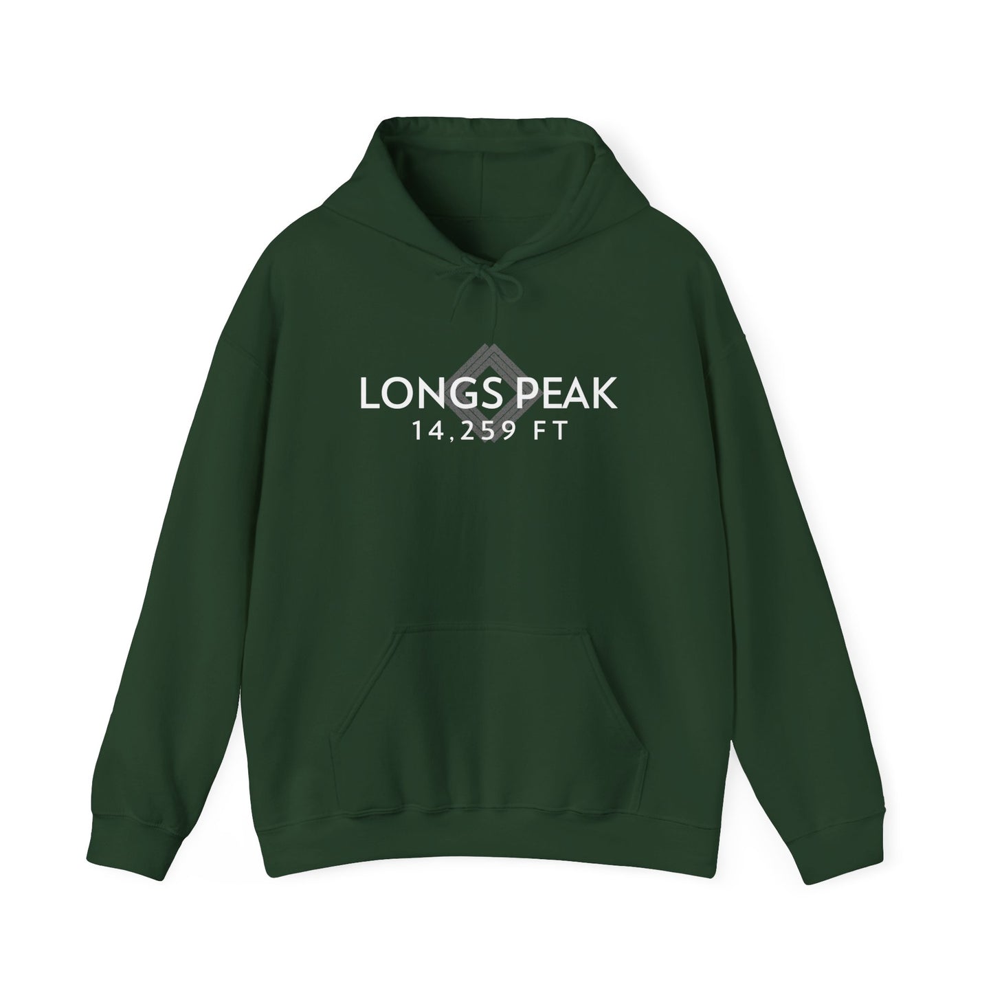 Men's Longs Peak 14,259 ft Summit Hoodie - 14ER SUMMIT SERIES - Souvenir Pullover by Lucky Outfitters