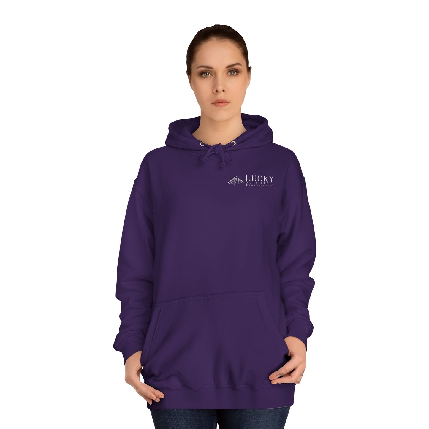 Women's Lucky Mountain Hoodie (Unisex Sizing) — Minimal Outdoor Graphic Pullover