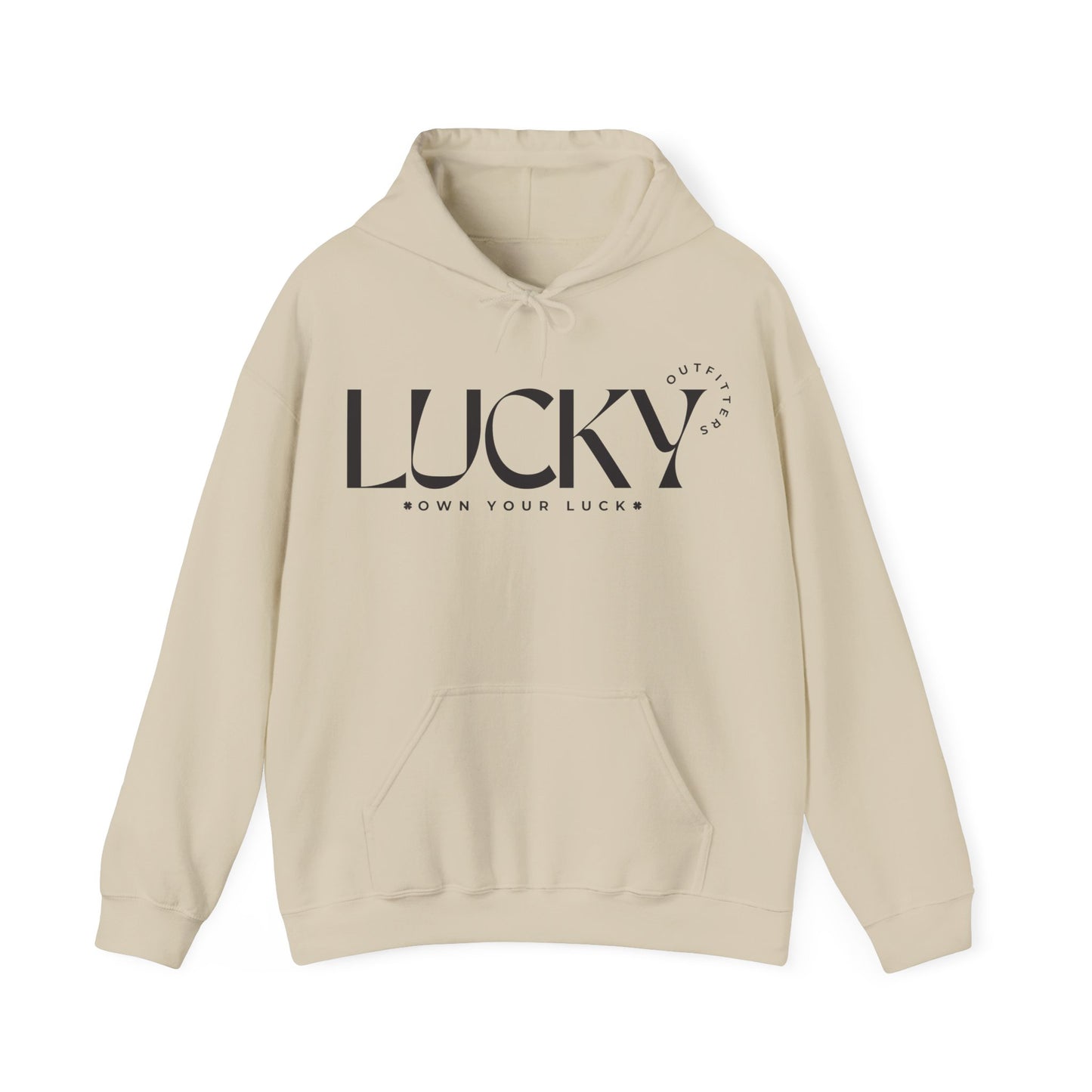 Women's Lucky Hoodie (Unisex Sizing) - LUCKY OUTFITTERS Dark Gray Graphic Pullover