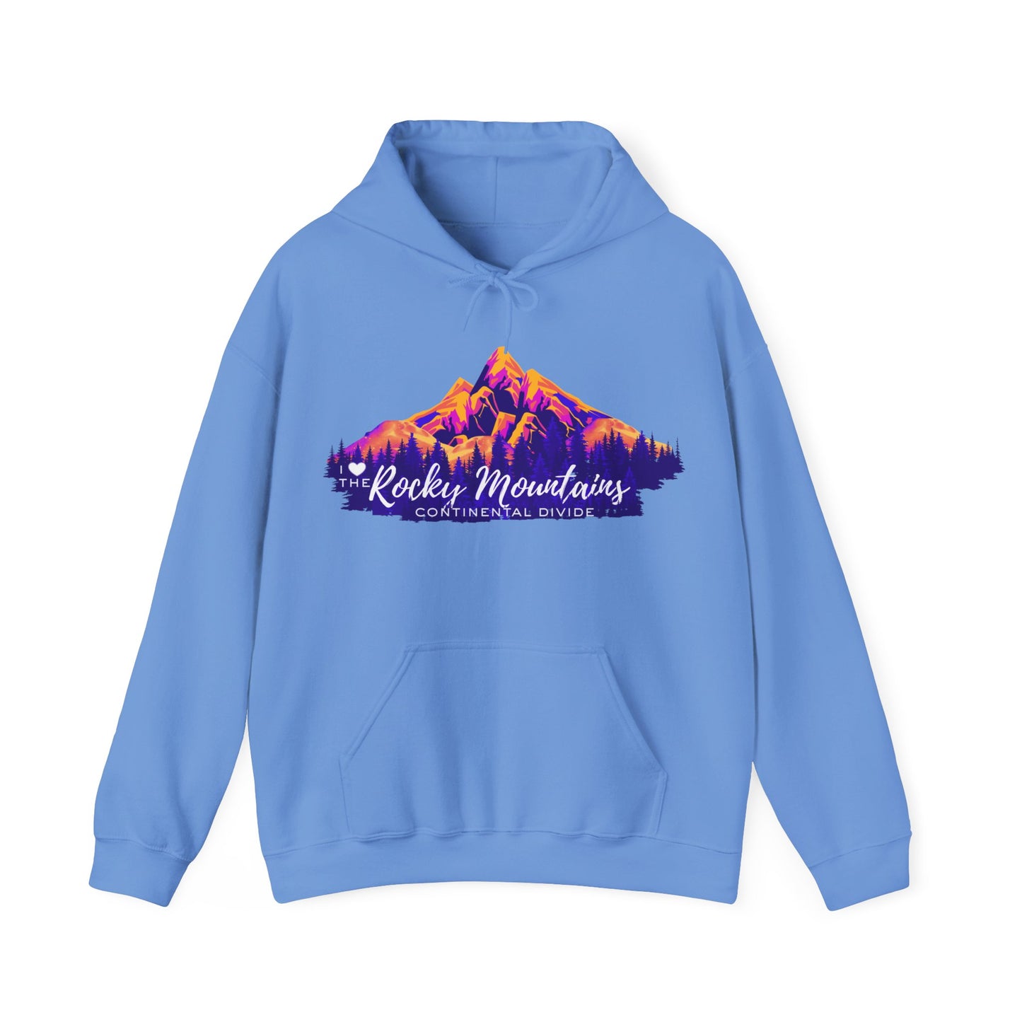 Men's “I Love the Rocky Mountains” Hoodie  — Scenic Mountain Graphic Pullover