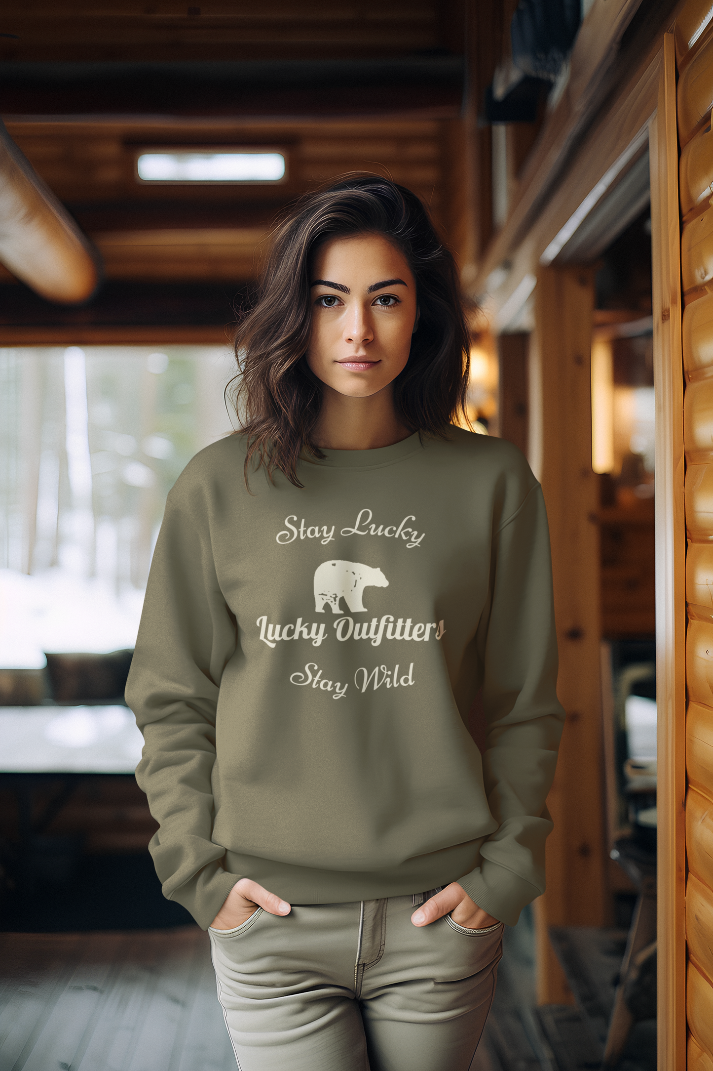 Stay Lucky Stay Wild Bear Unisex Sweatshirt — Lucky Outfitters / Crewneck