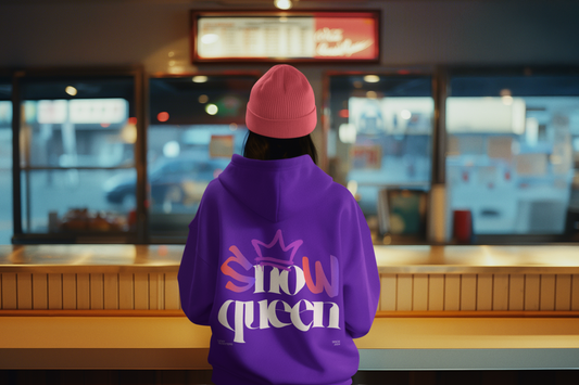 The "Snow Queen" Hoodie - Unisex White Graphic Pullover by Lucky Outfitters