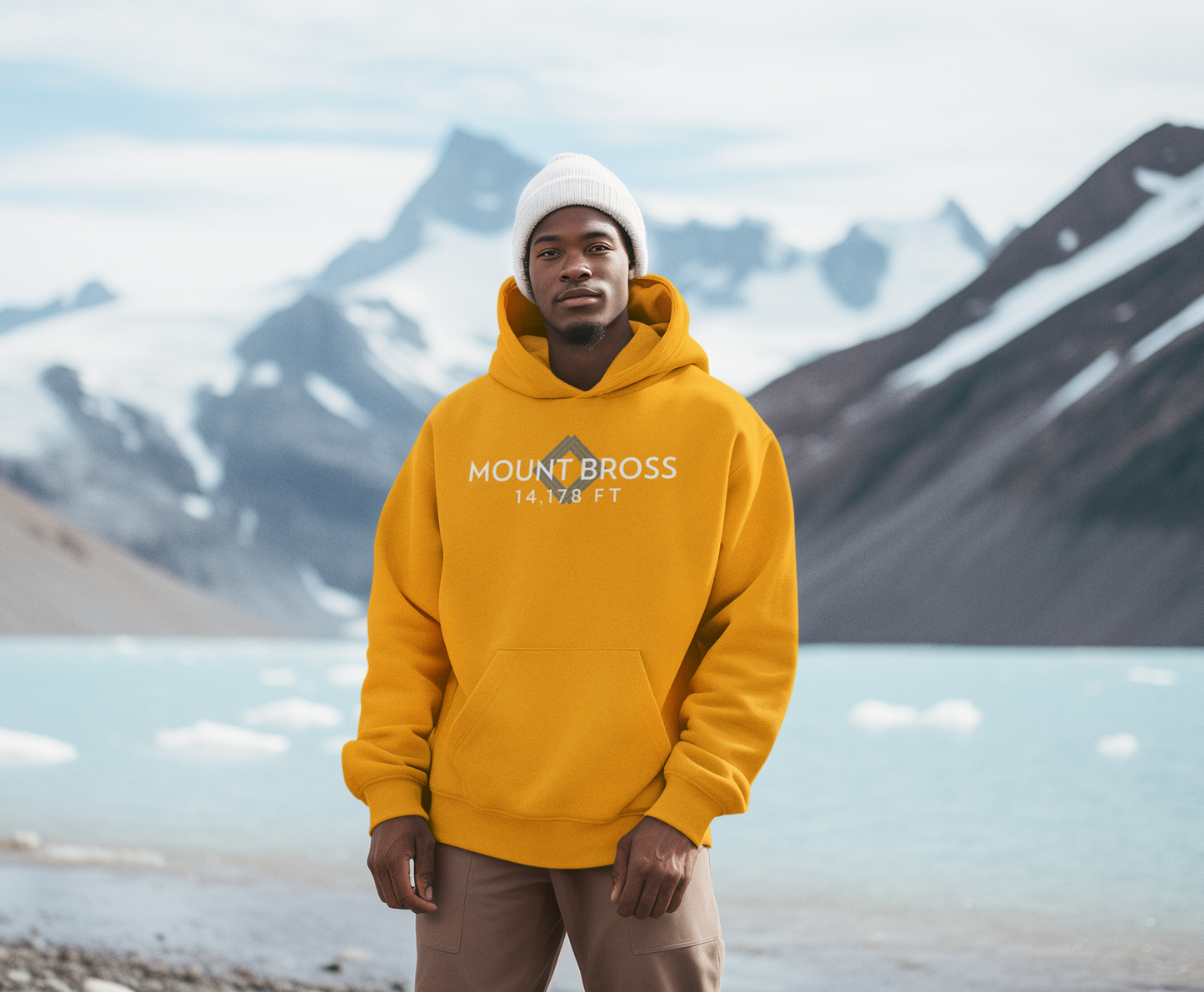 Men's Mount Bross 14,178 ft Summit Hoodie - 14ER SUMMIT SERIES - Souvenir Pullover by Lucky Outfitters